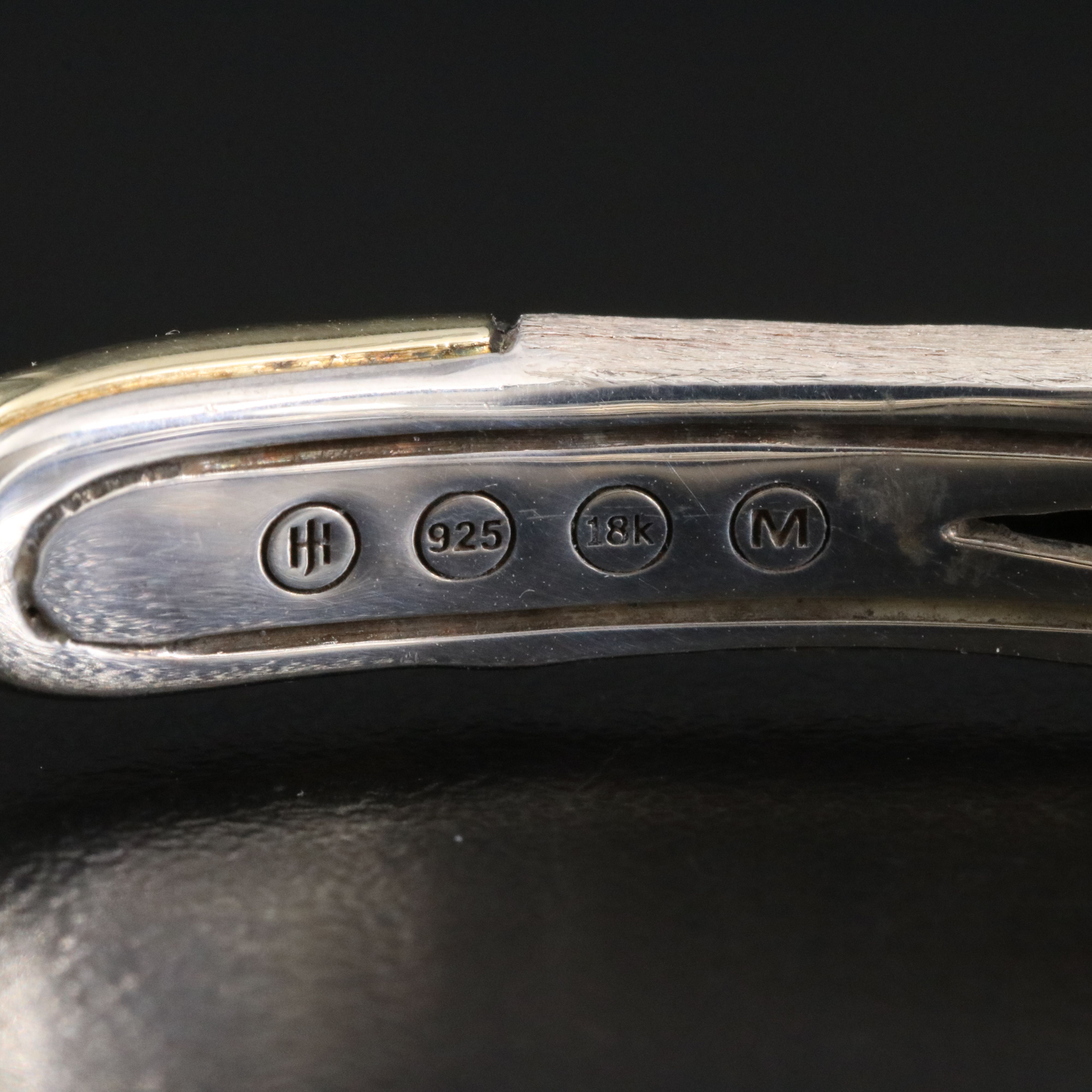 John Hardy Bamboo Sterling Brushed Finish Cuff Bracelet with 18K Accents