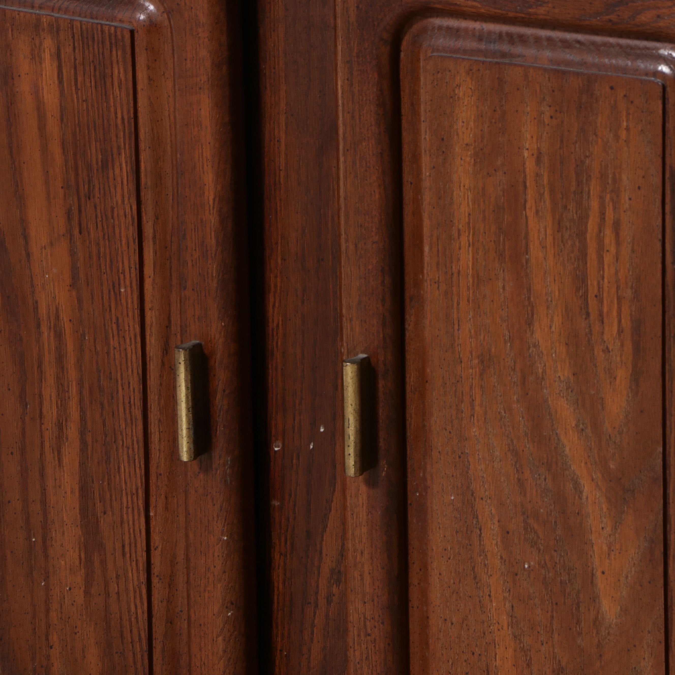 Mid-Century Illuminated Pecan China Cabinet