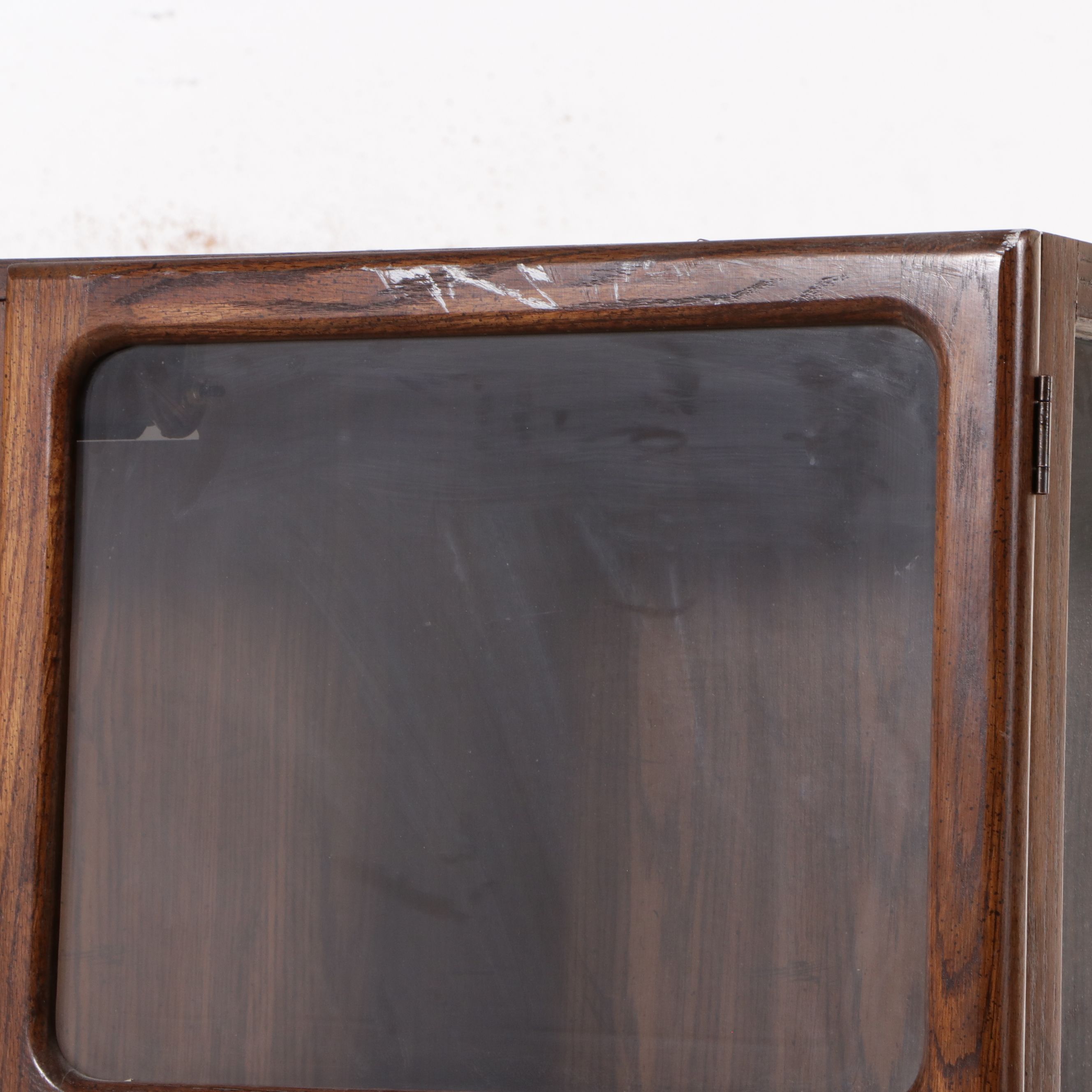 Mid-Century Illuminated Pecan China Cabinet