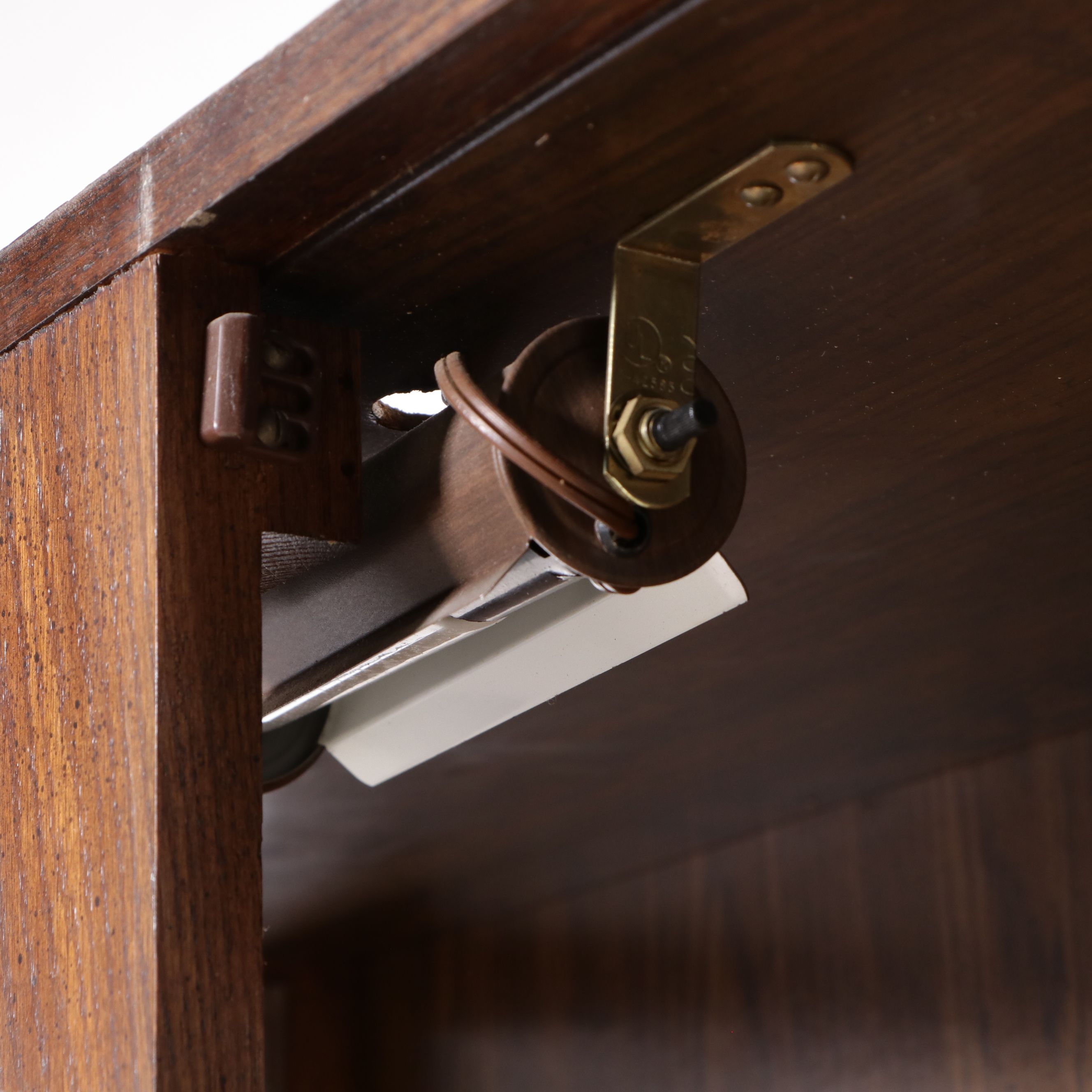 Mid-Century Illuminated Pecan China Cabinet