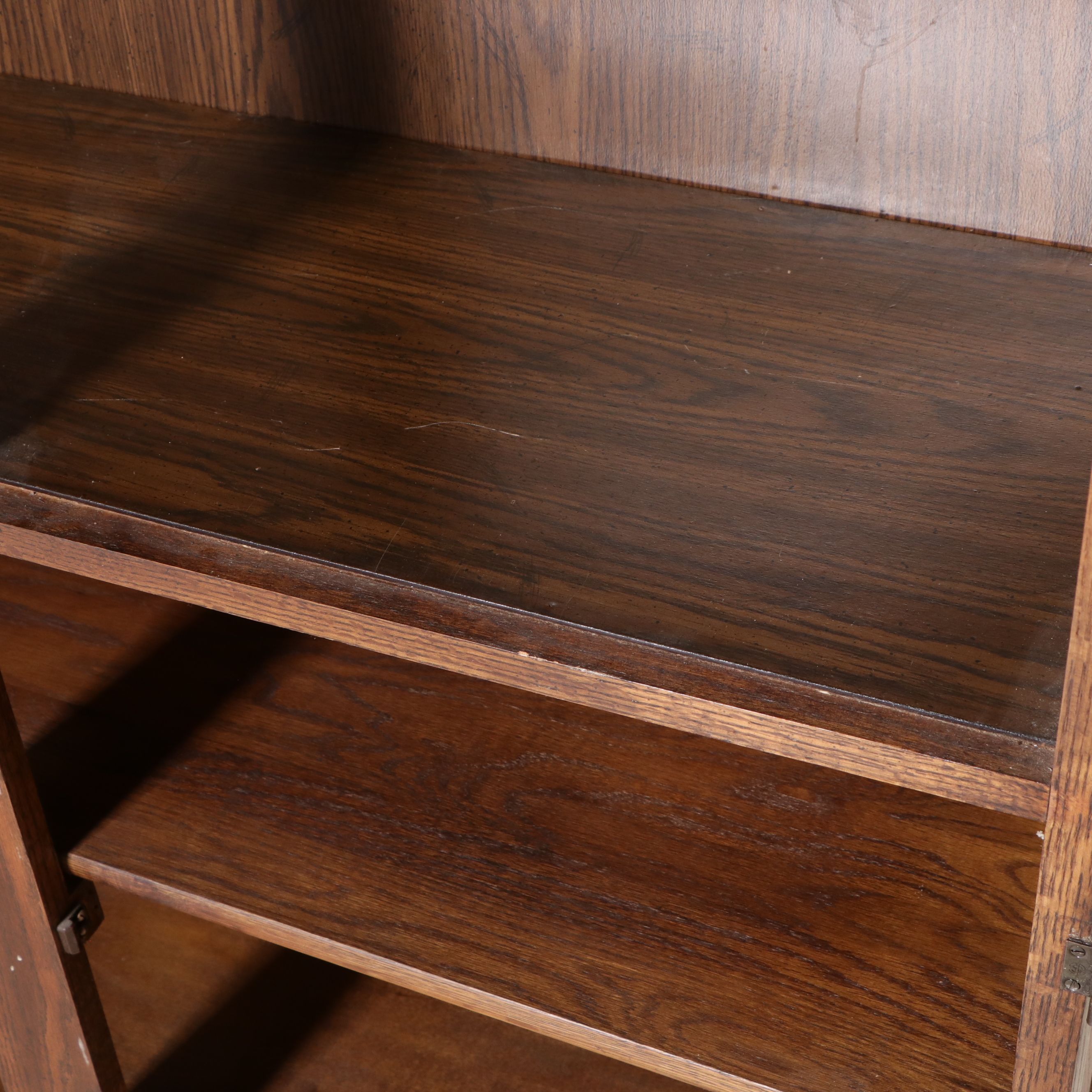 Mid-Century Illuminated Pecan China Cabinet