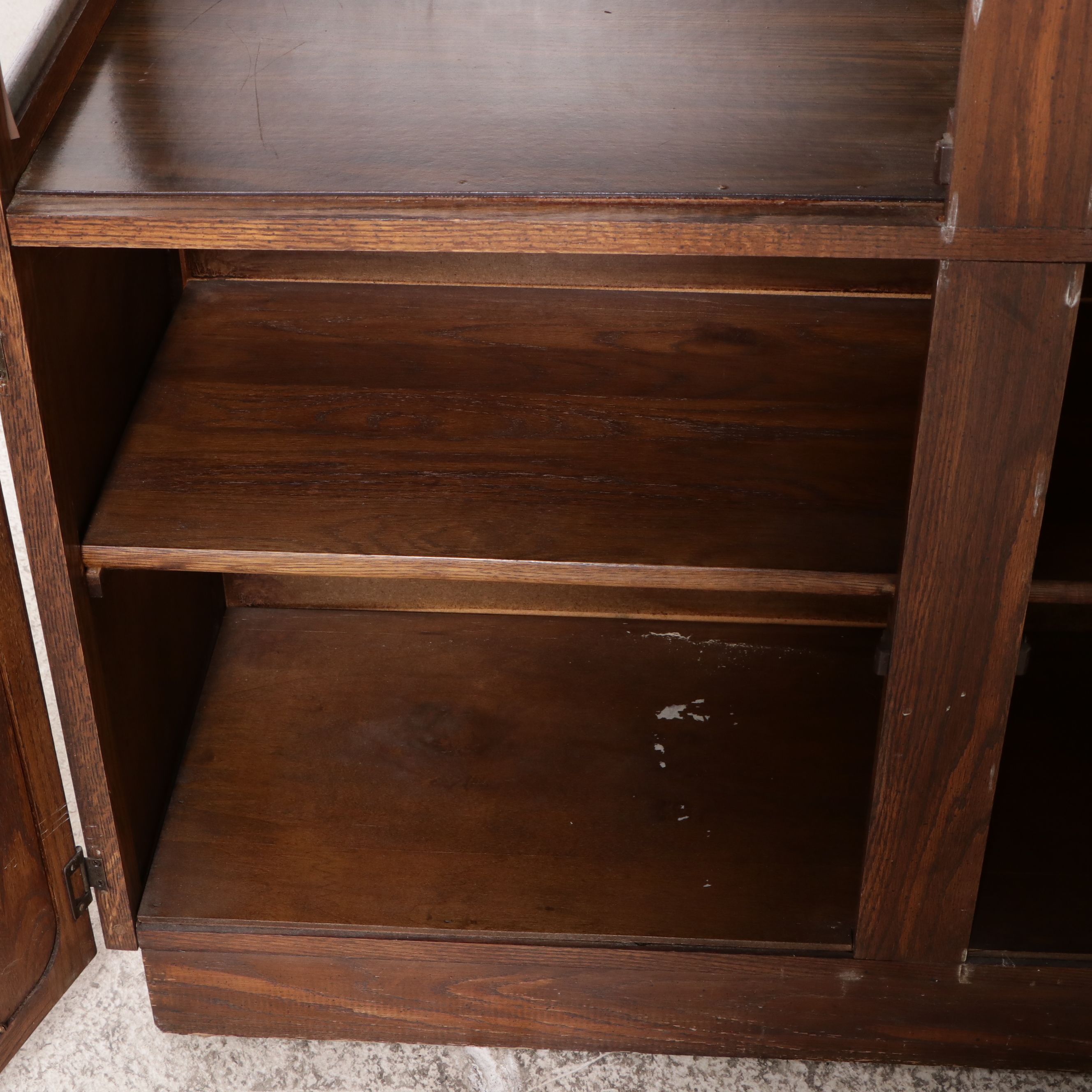 Mid-Century Illuminated Pecan China Cabinet