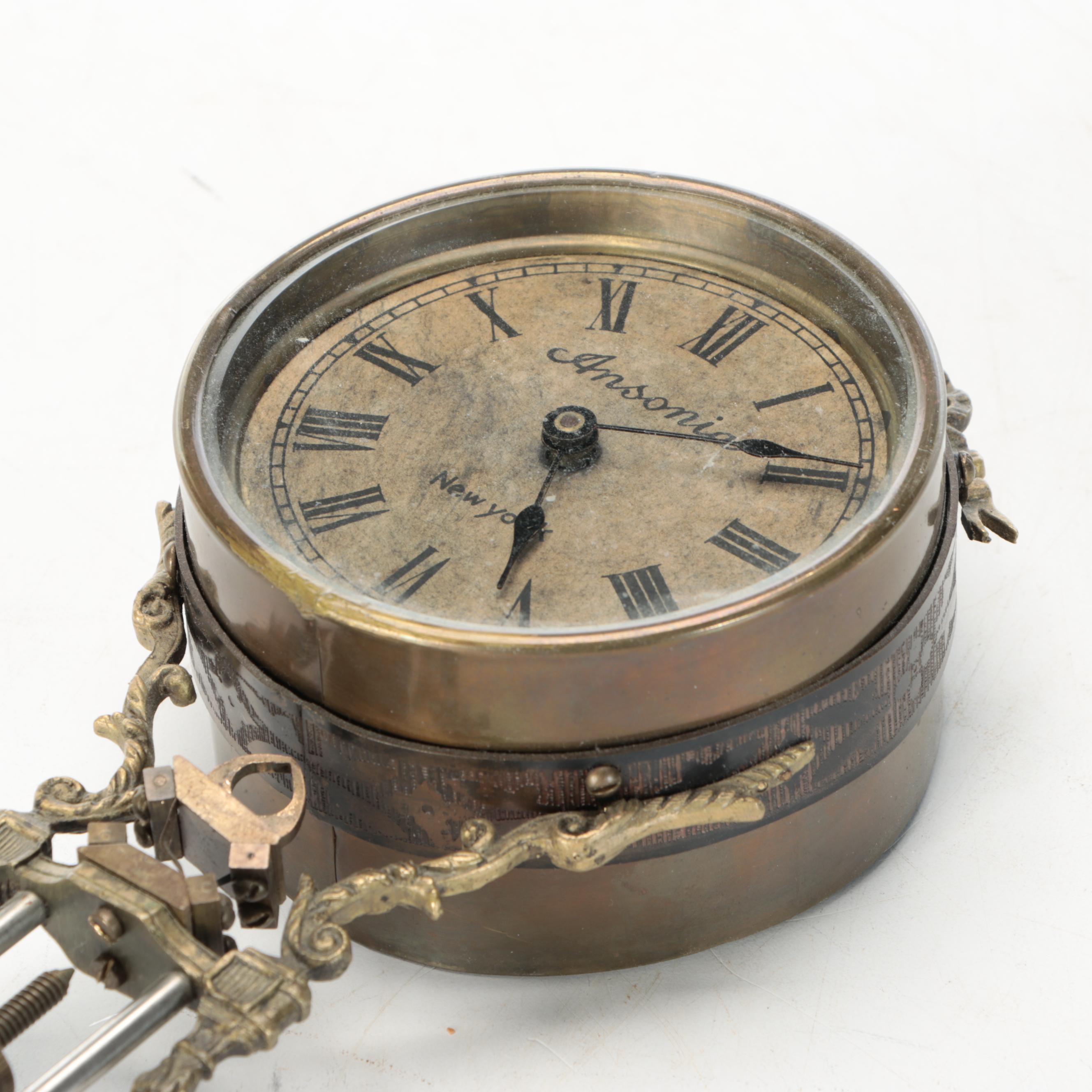 Ansonia "Gloria" Brass and Spelter Swinger Pendulum Clock