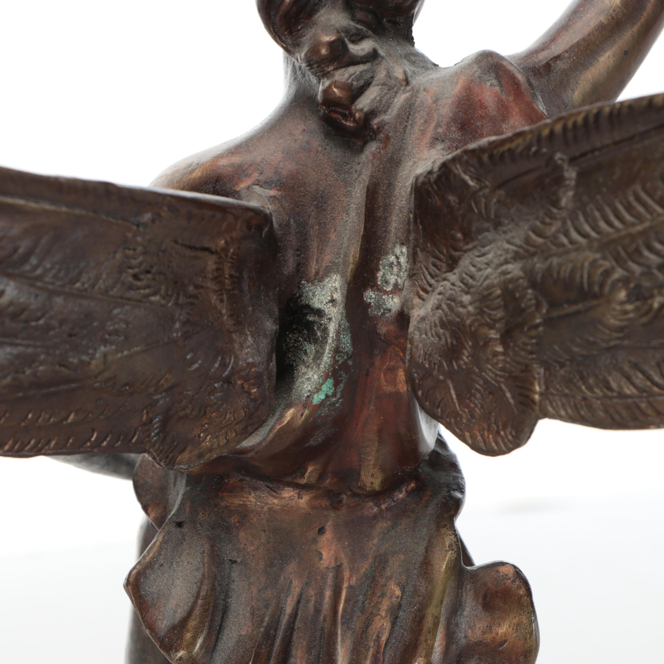 Ansonia "Gloria" Brass and Spelter Swinger Pendulum Clock