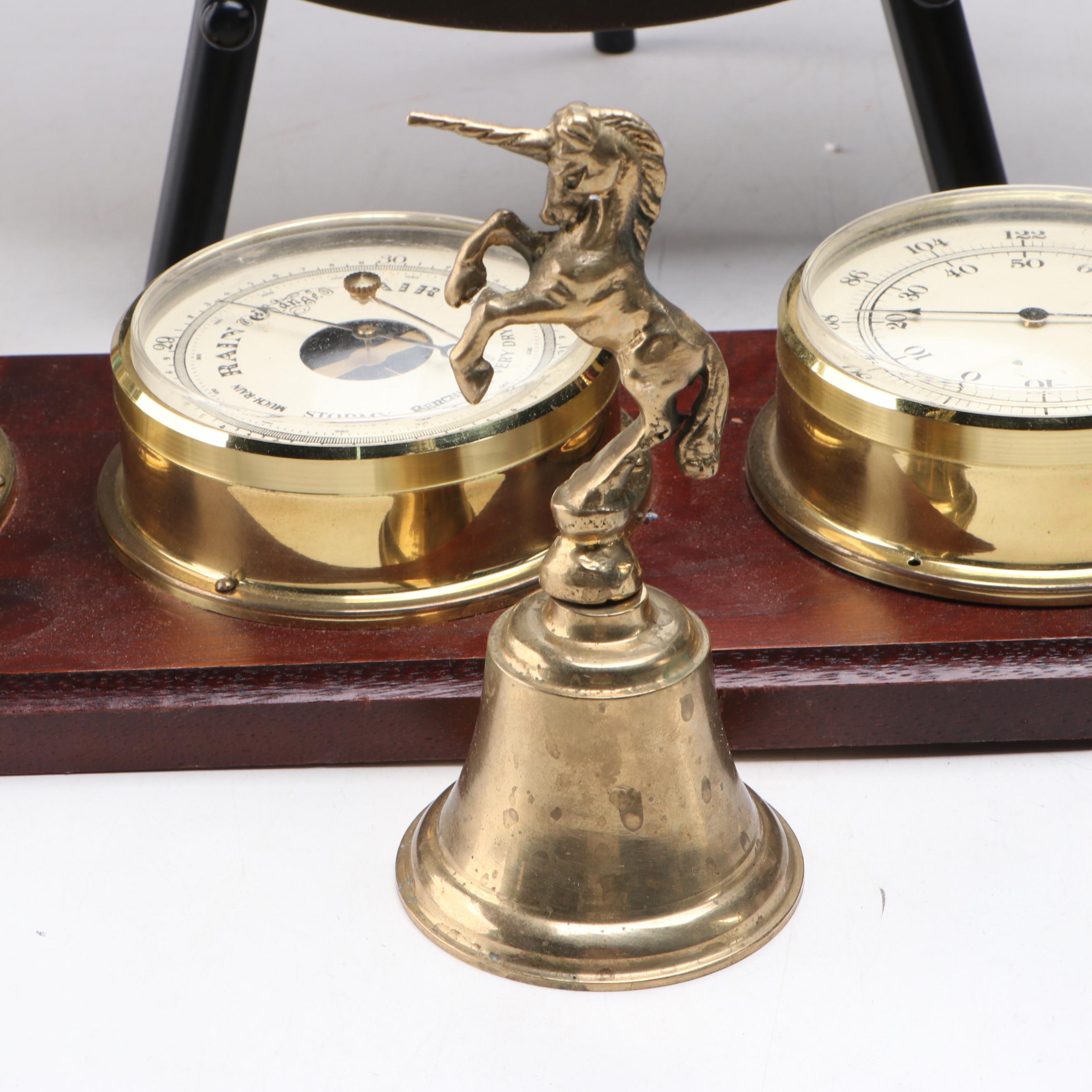 Benchmark Three Part Weather Station with Seth Thomas and Other Mantel Clocks