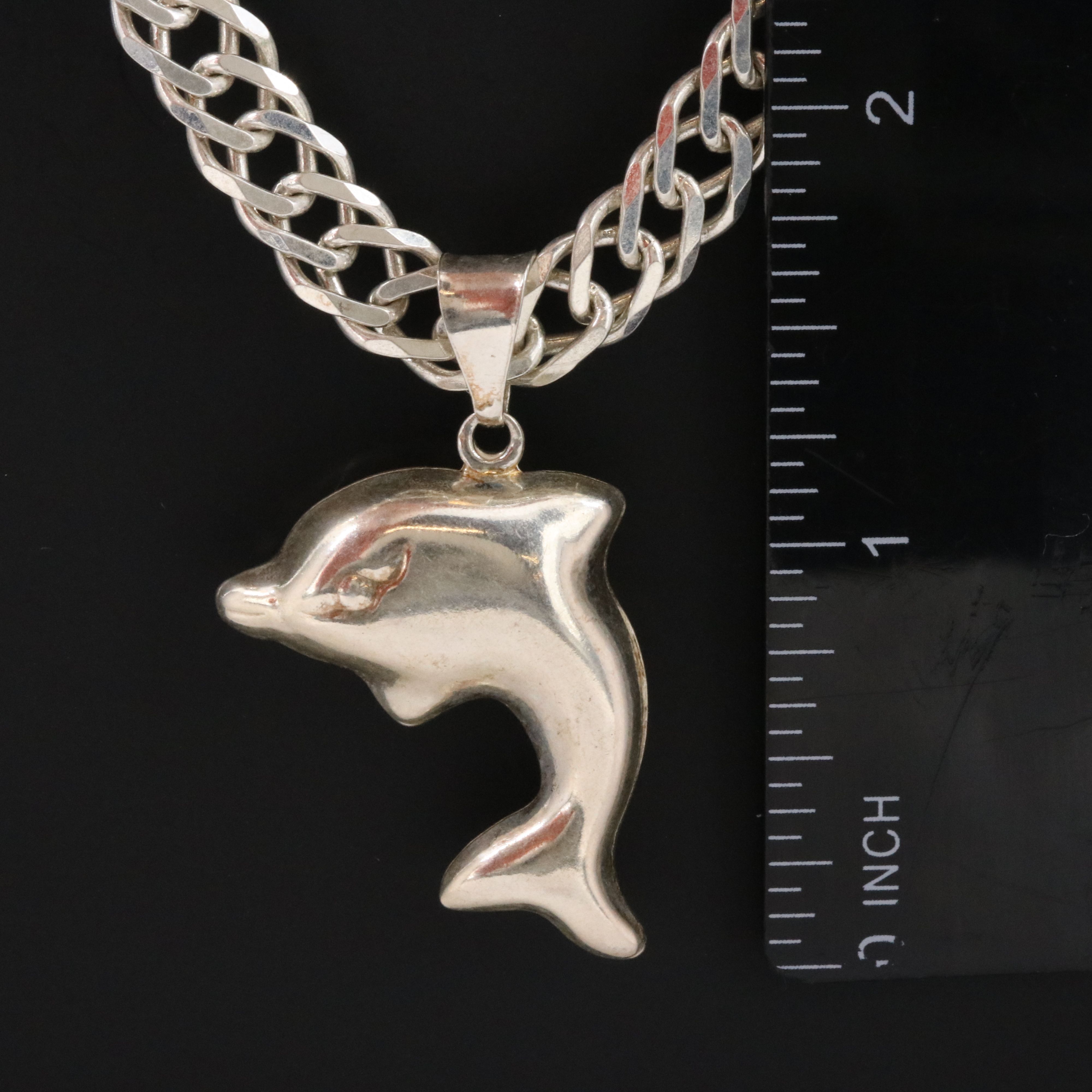 Sterling Dolphin Pendant Necklace