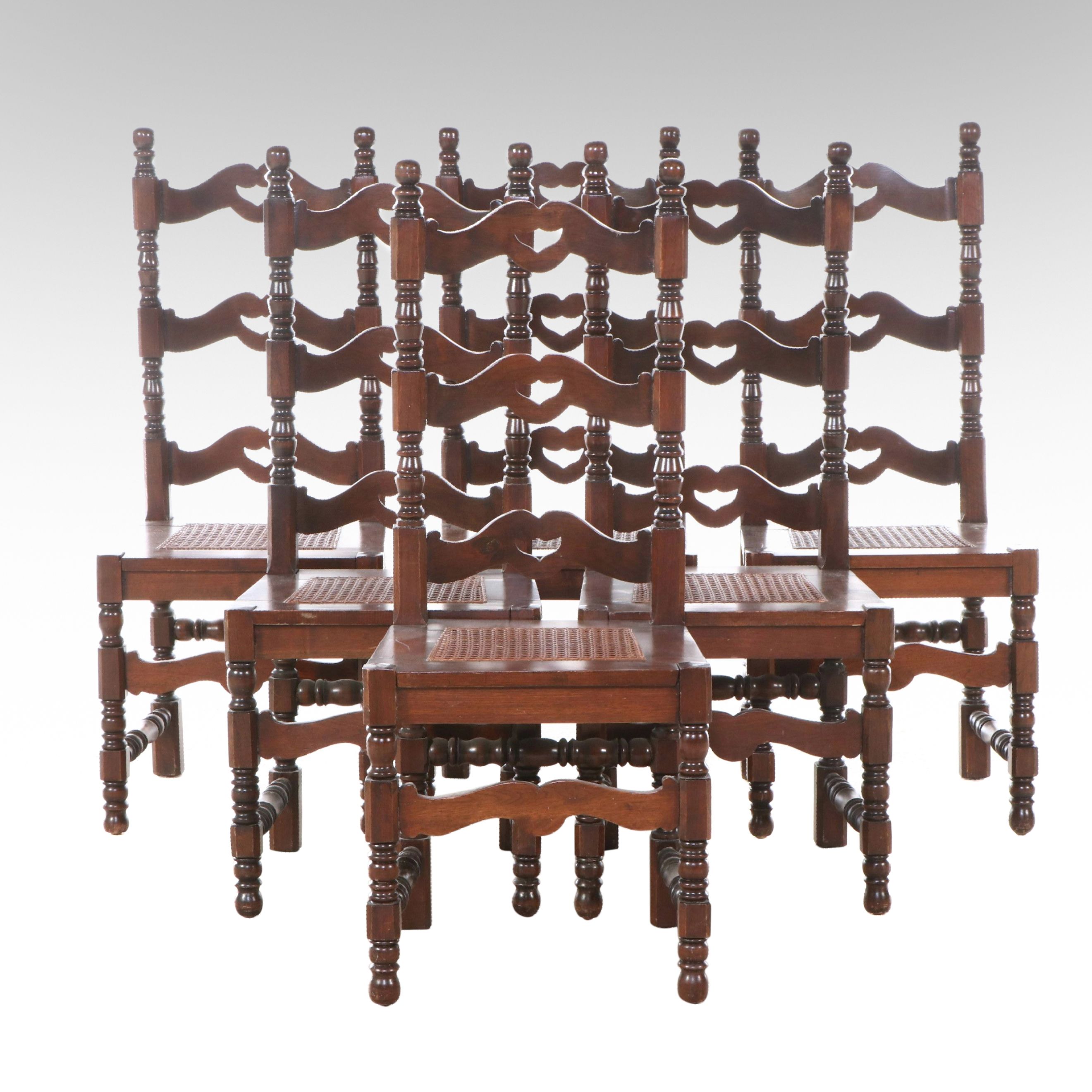 Set of Six Renaissance Revival Style Side Chairs