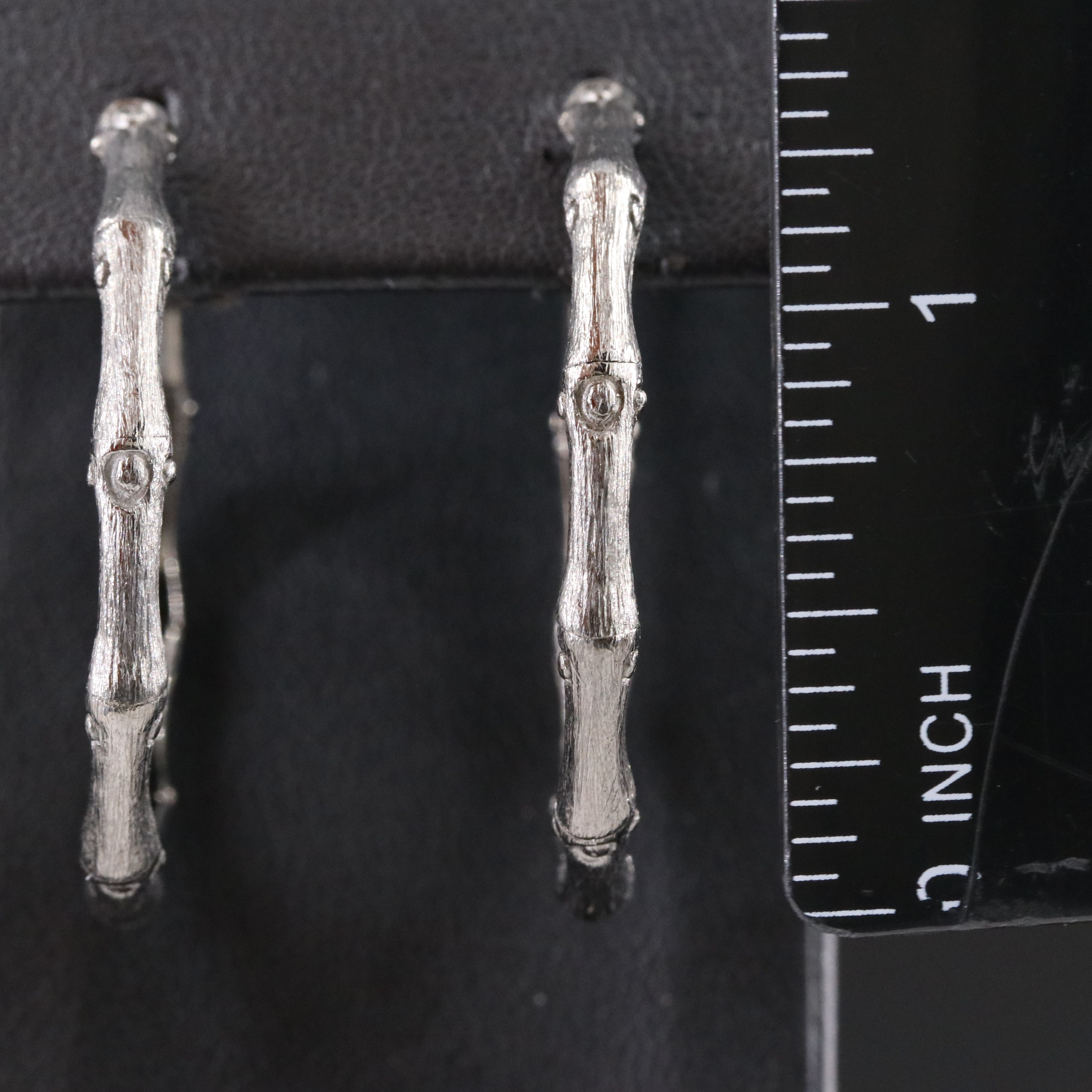 John Hardy Bamboo Darkened Sterling Hoop Earrings