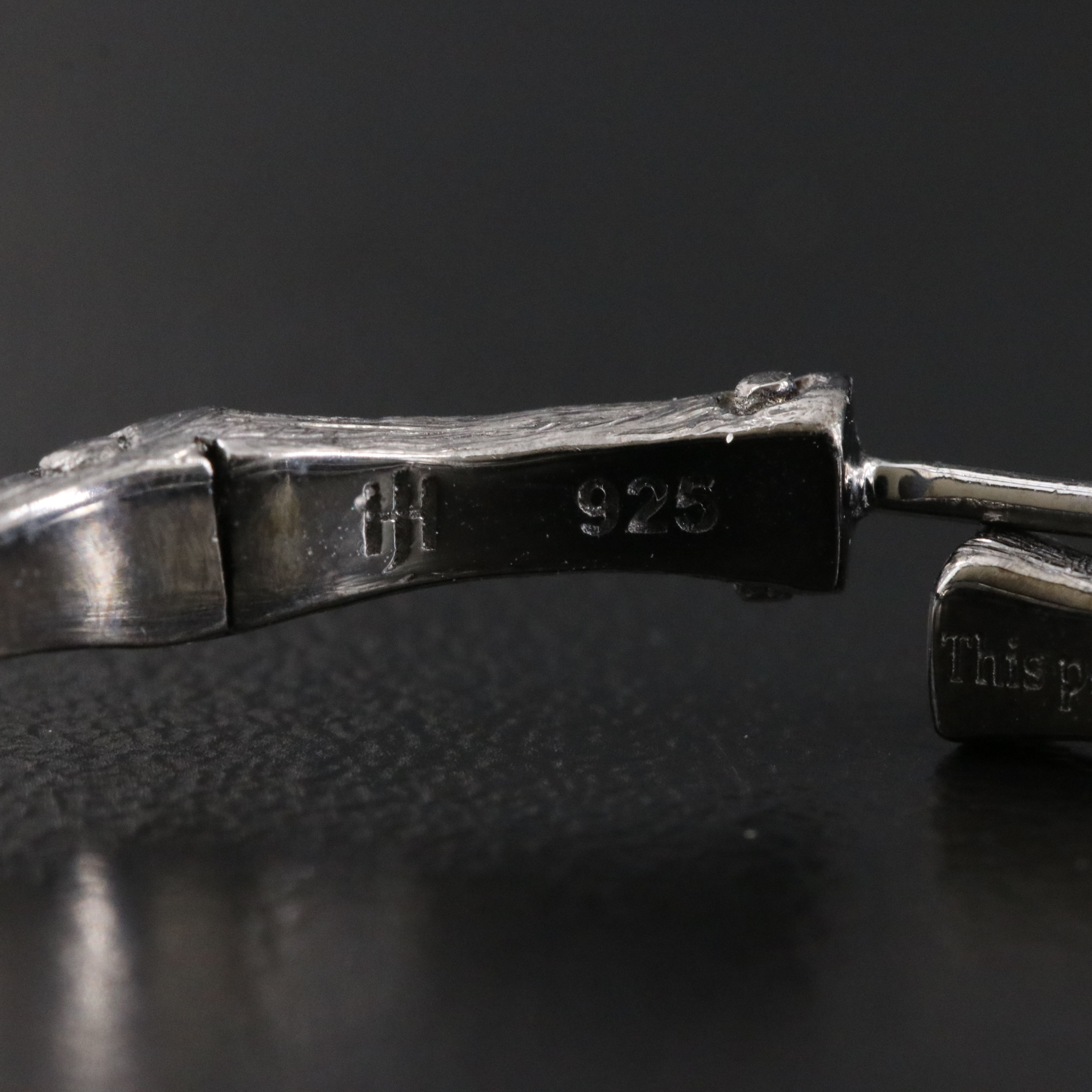 John Hardy Bamboo Darkened Sterling Hoop Earrings