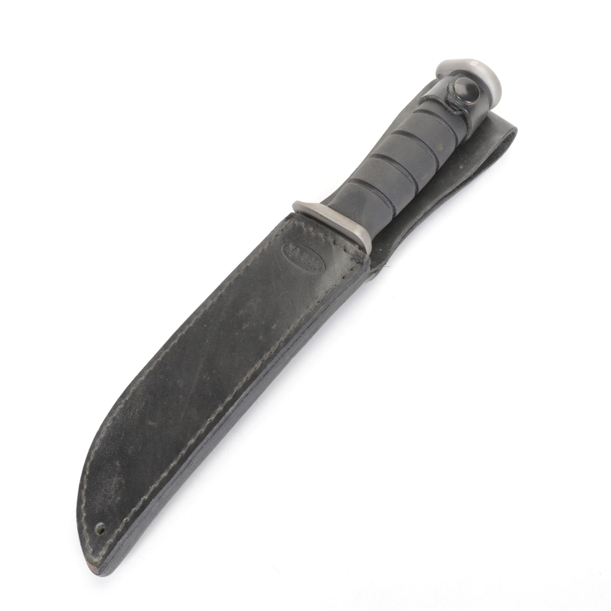 KA-BAR Fixed Blade Knife with Rubber Grip & Sheathe