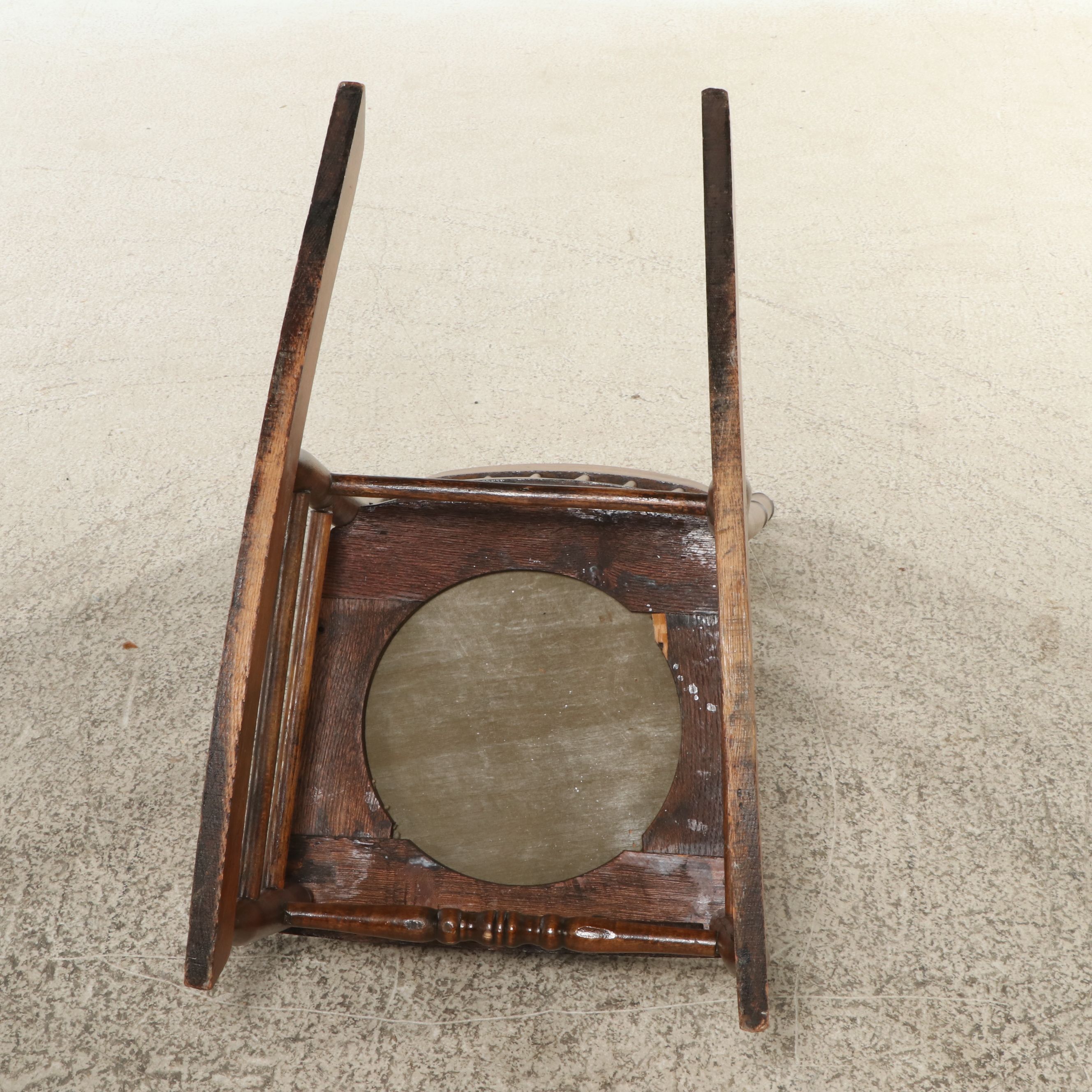 Antique Pressed Back Oak Rocking Chair