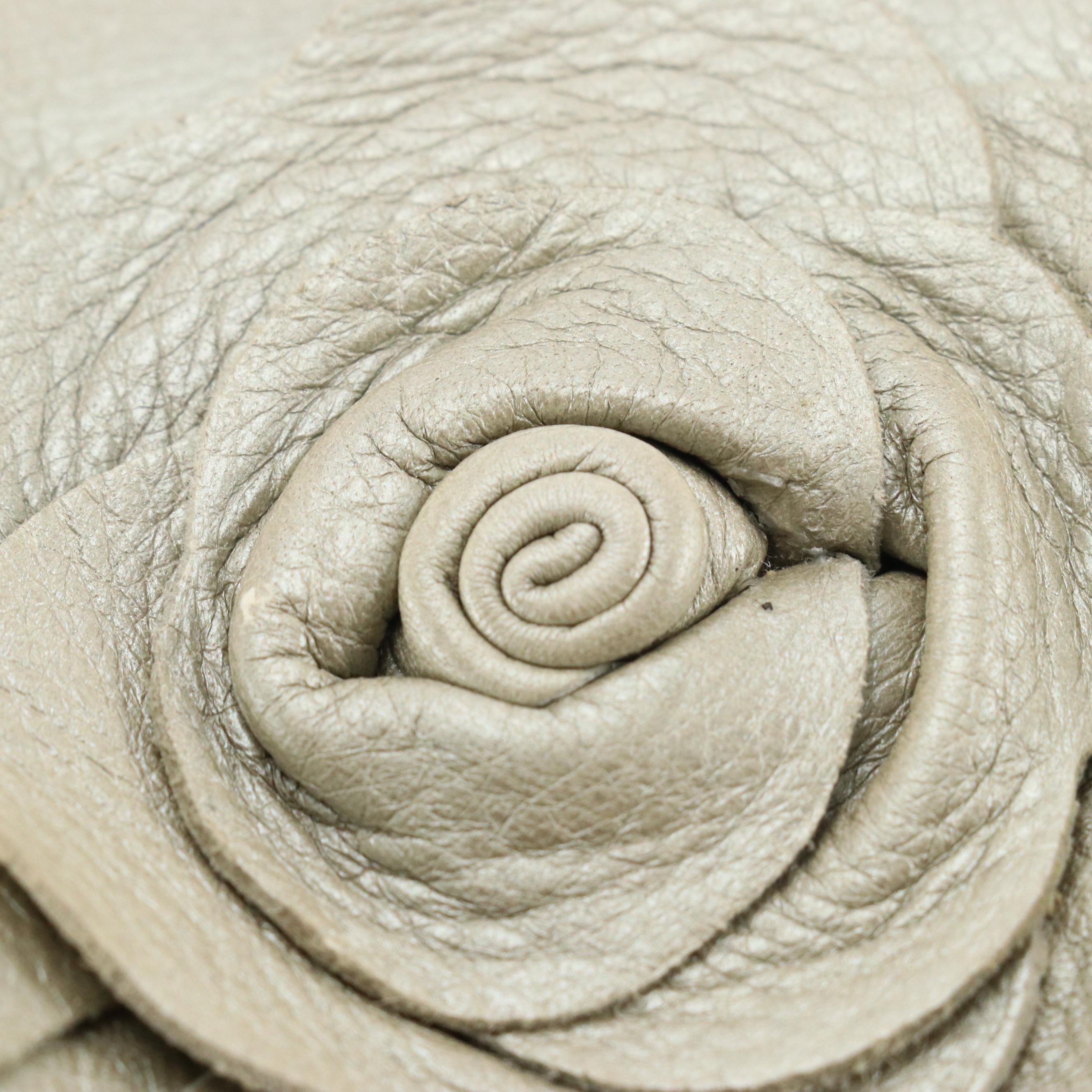 Bottega Veneta Vintage Woven Metallic Leather Flower Pouch