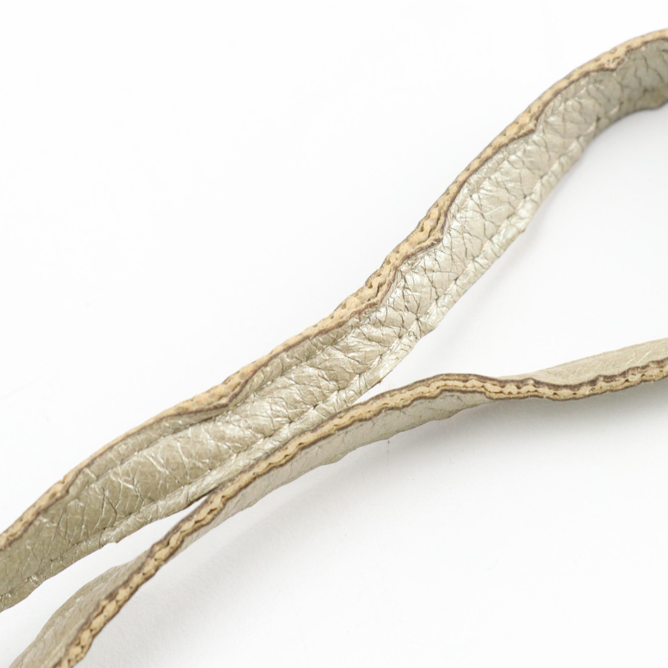 Bottega Veneta Vintage Woven Metallic Leather Flower Pouch