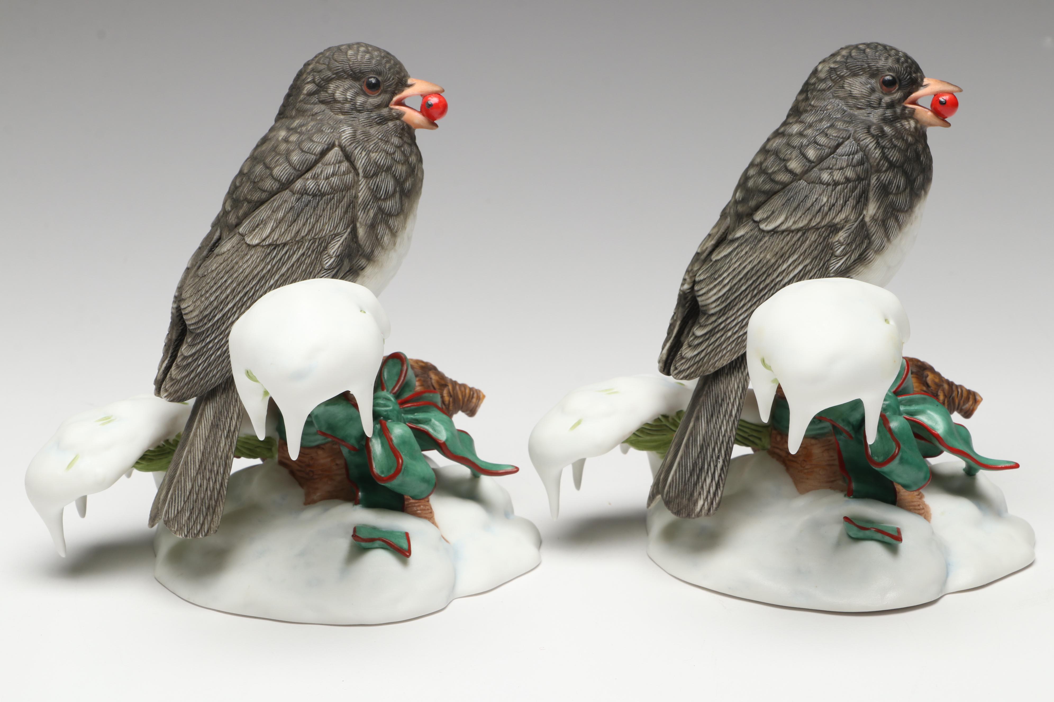 Lenox "Christmas Snowbird" and "Chickadee" Porcelain Figures