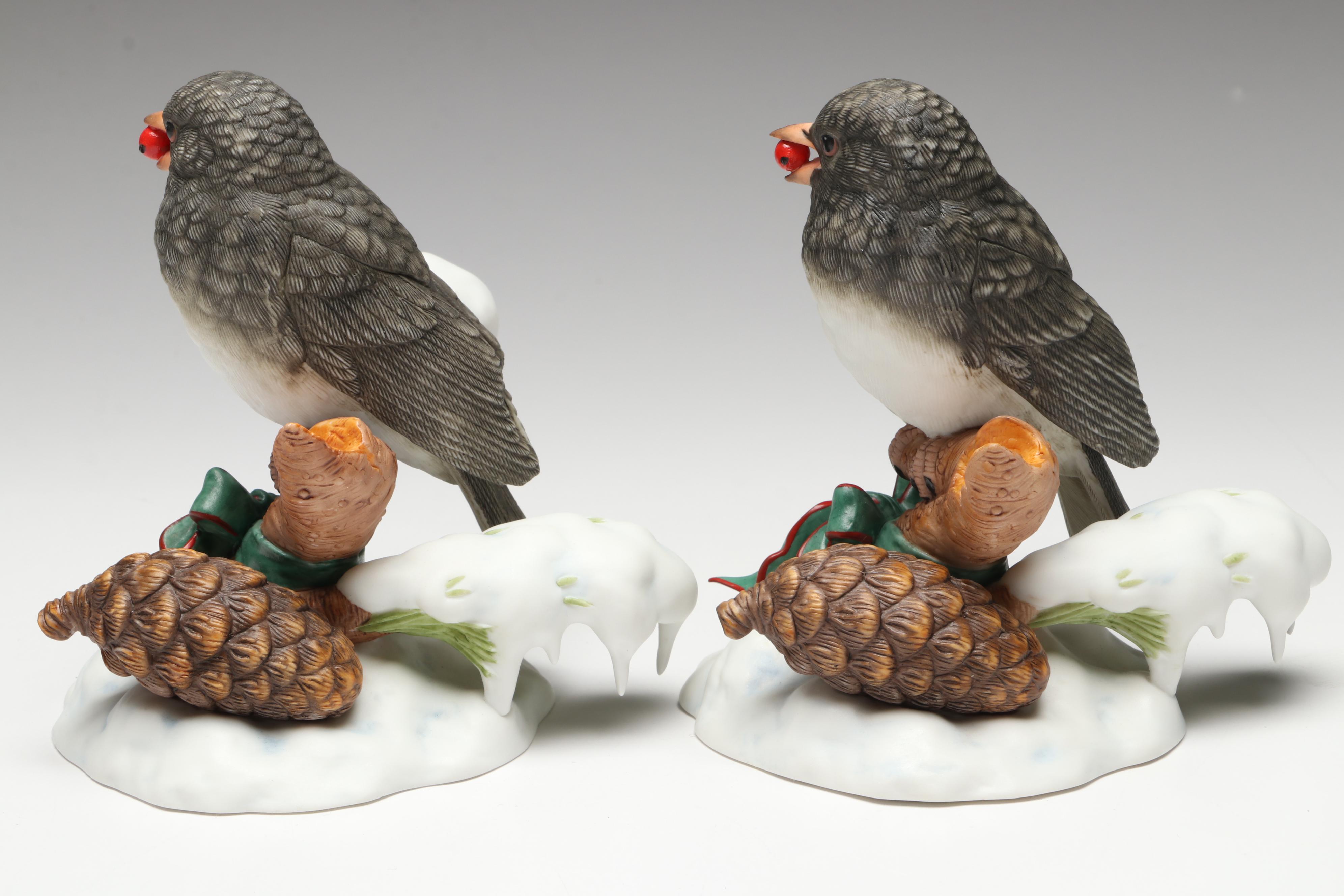 Lenox "Christmas Snowbird" and "Chickadee" Porcelain Figures