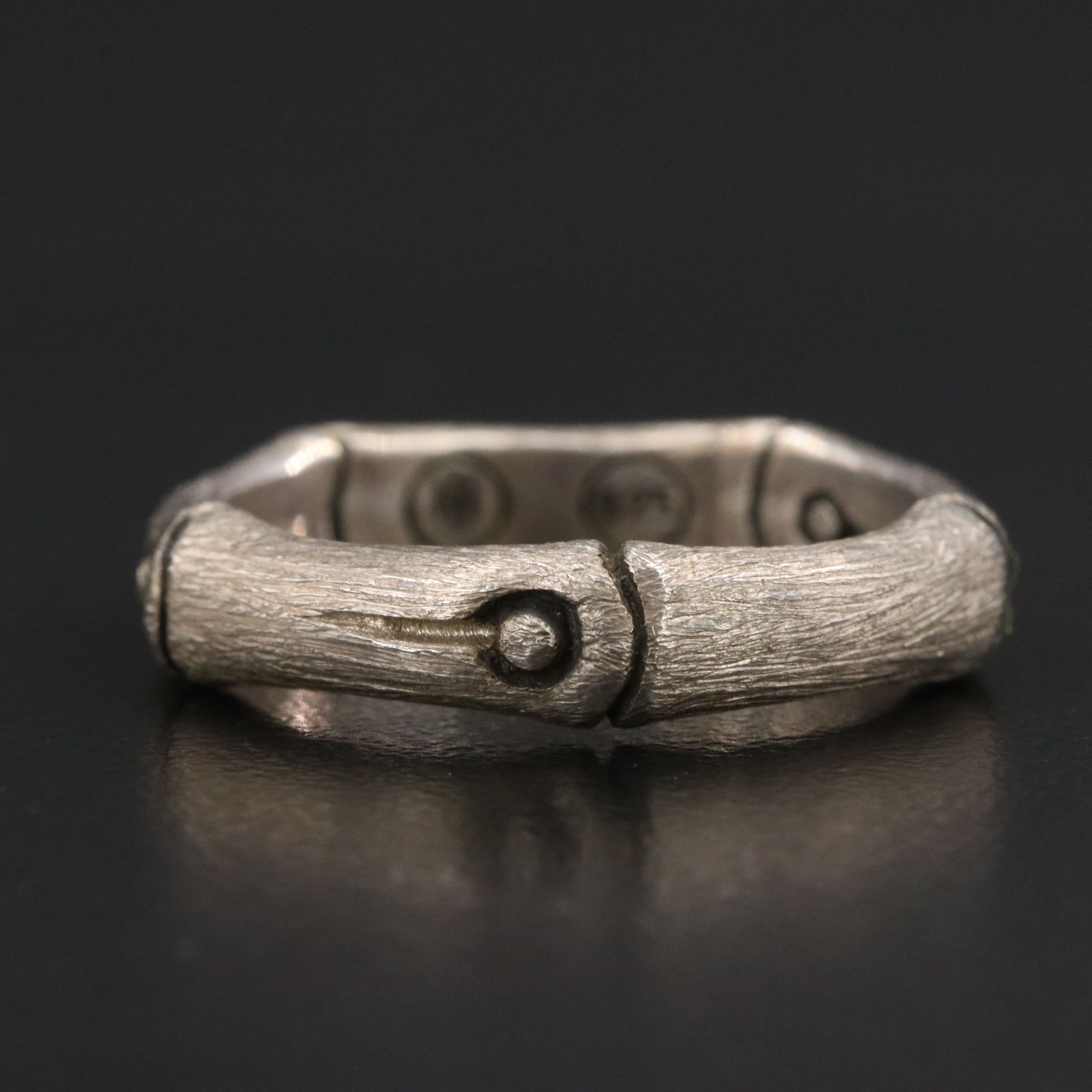 John Hardy Bamboo Sterling Brushed Finish Stackable Ring