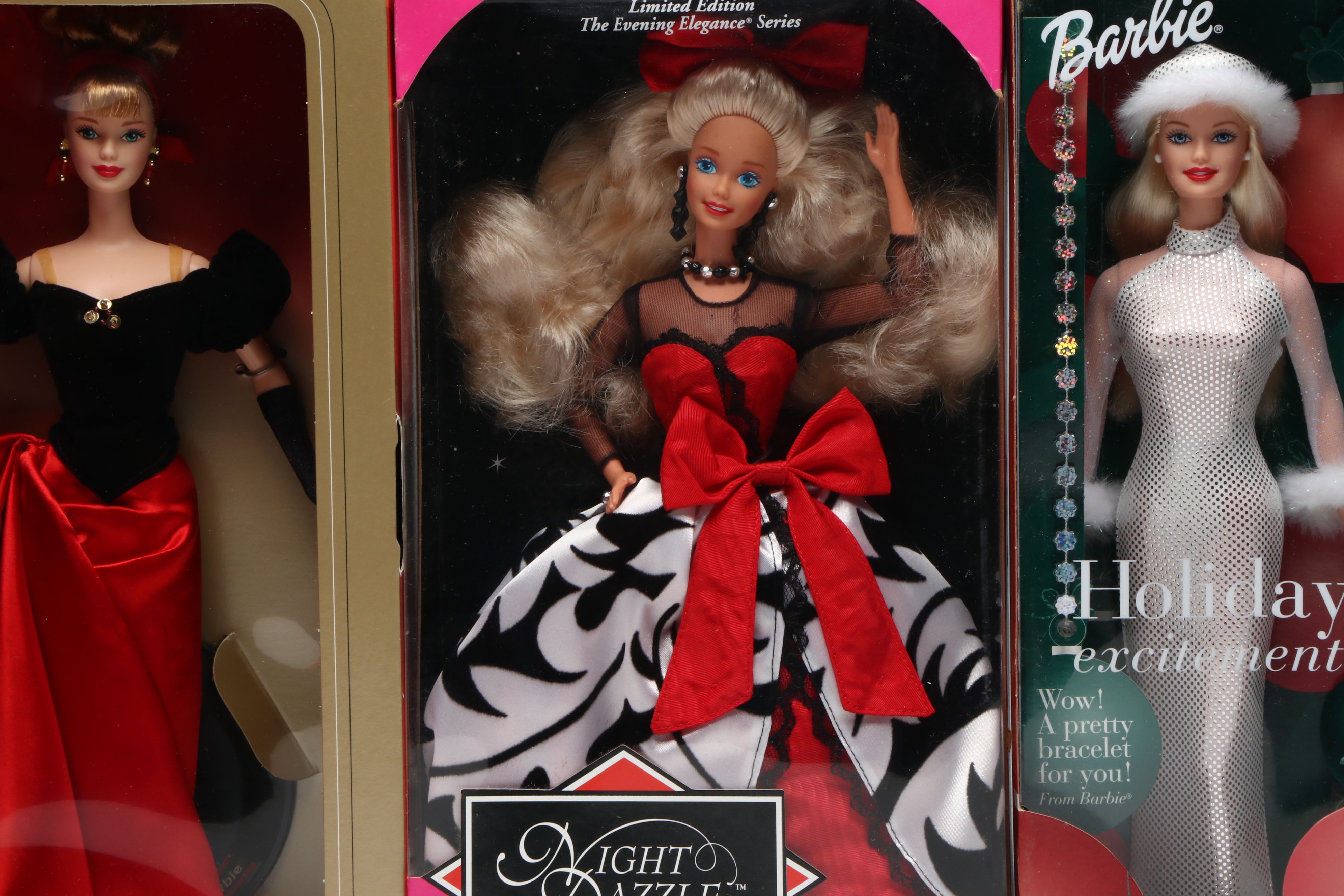 Barbie "Night Dazzle" with Other Barbie Dolls and Stocking Hanger