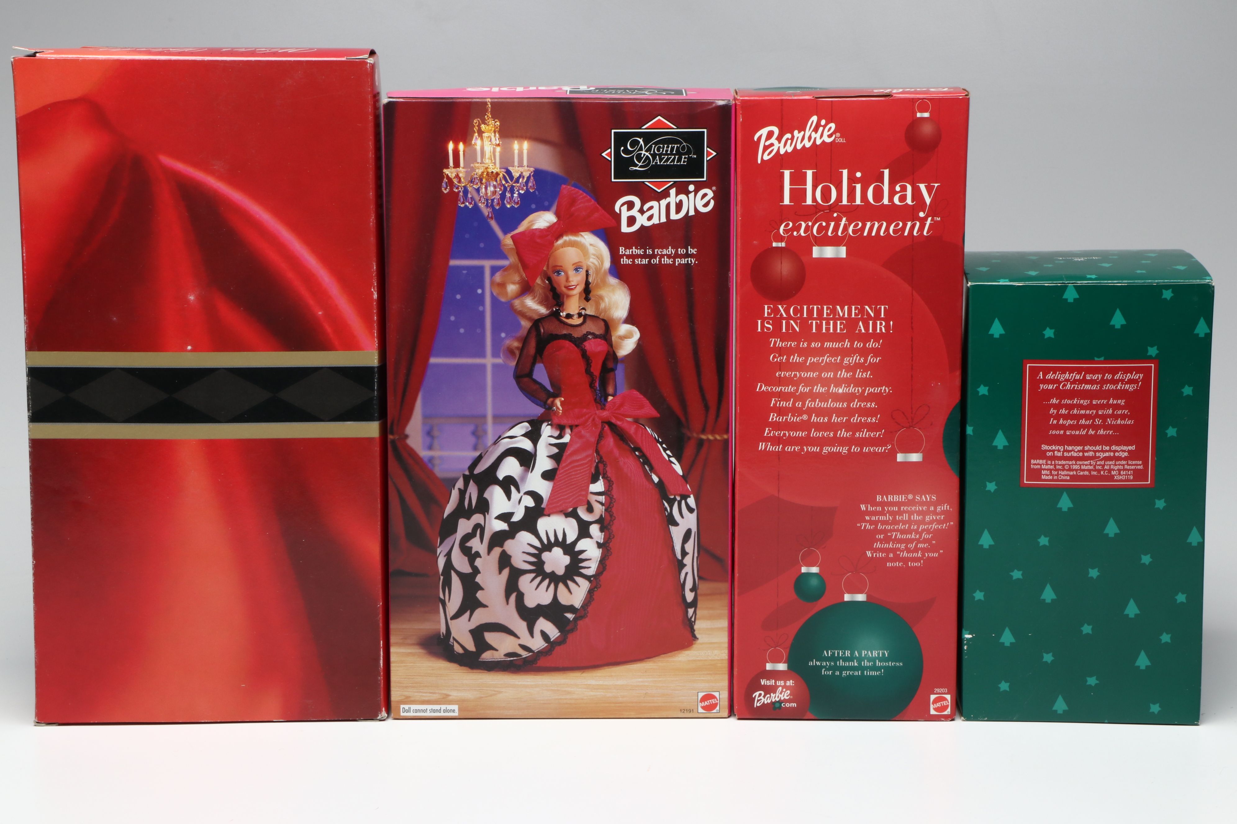 Barbie "Night Dazzle" with Other Barbie Dolls and Stocking Hanger