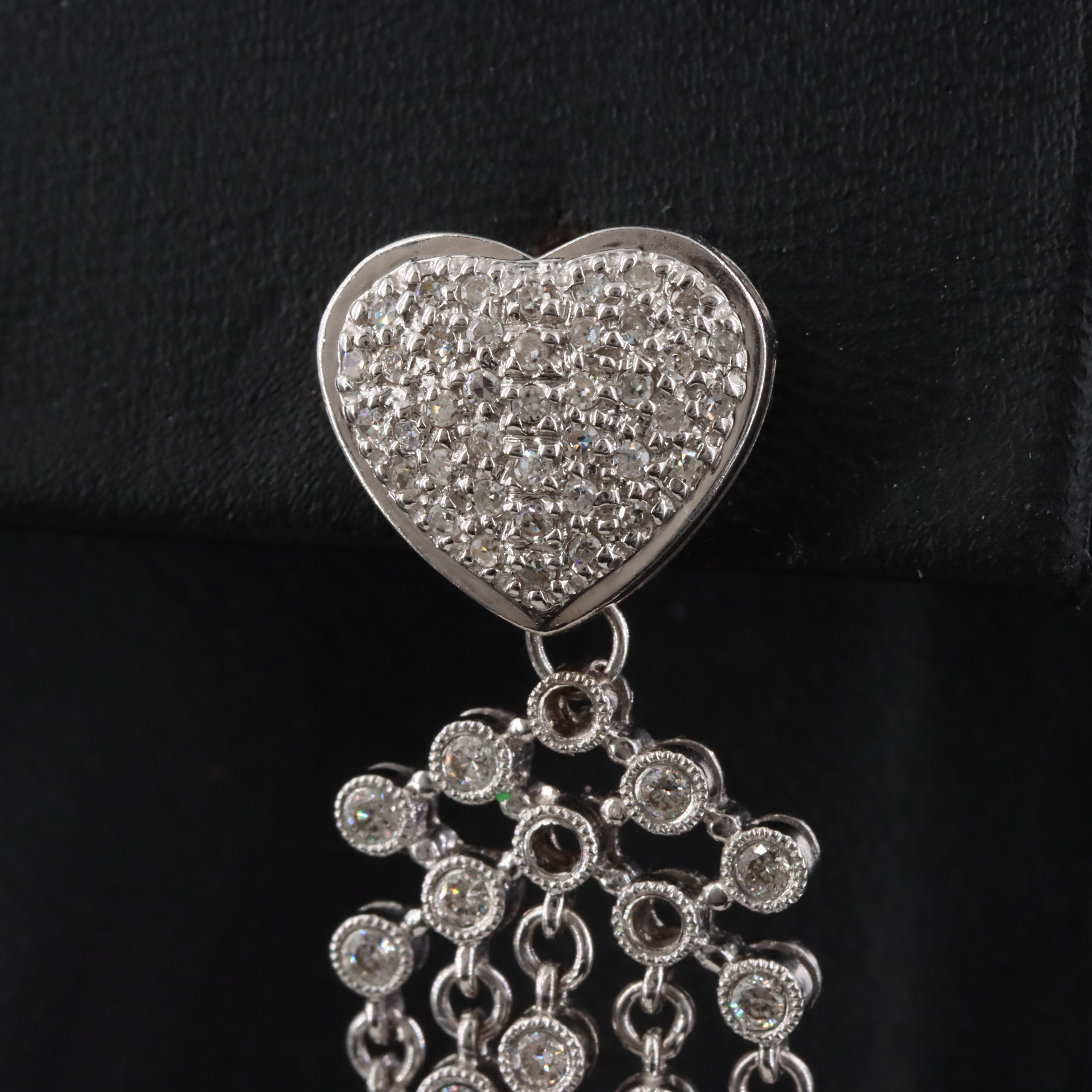 14K 1.96 CTW Diamond Heart with Fringe Earrings