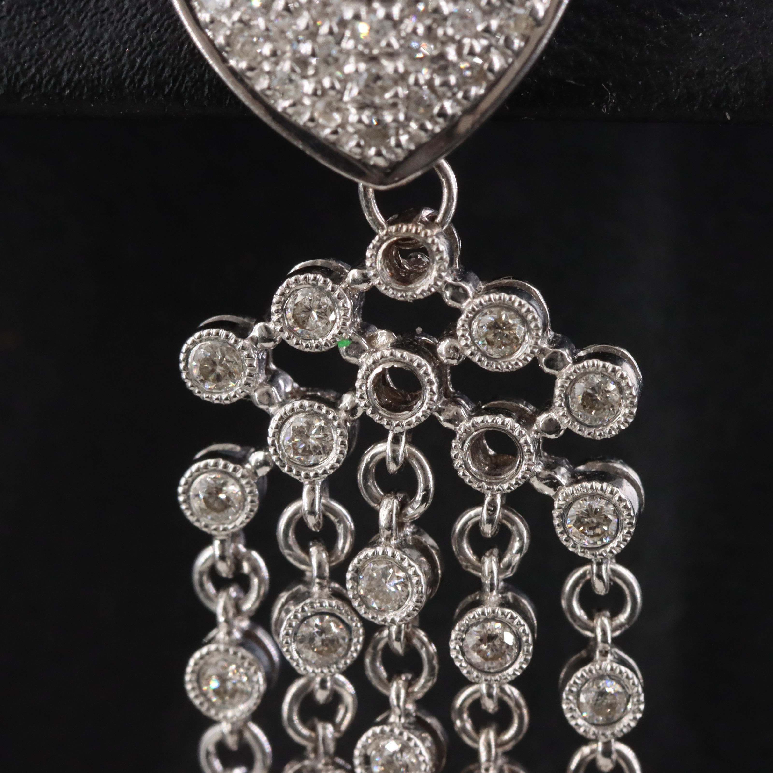 14K 1.96 CTW Diamond Heart with Fringe Earrings