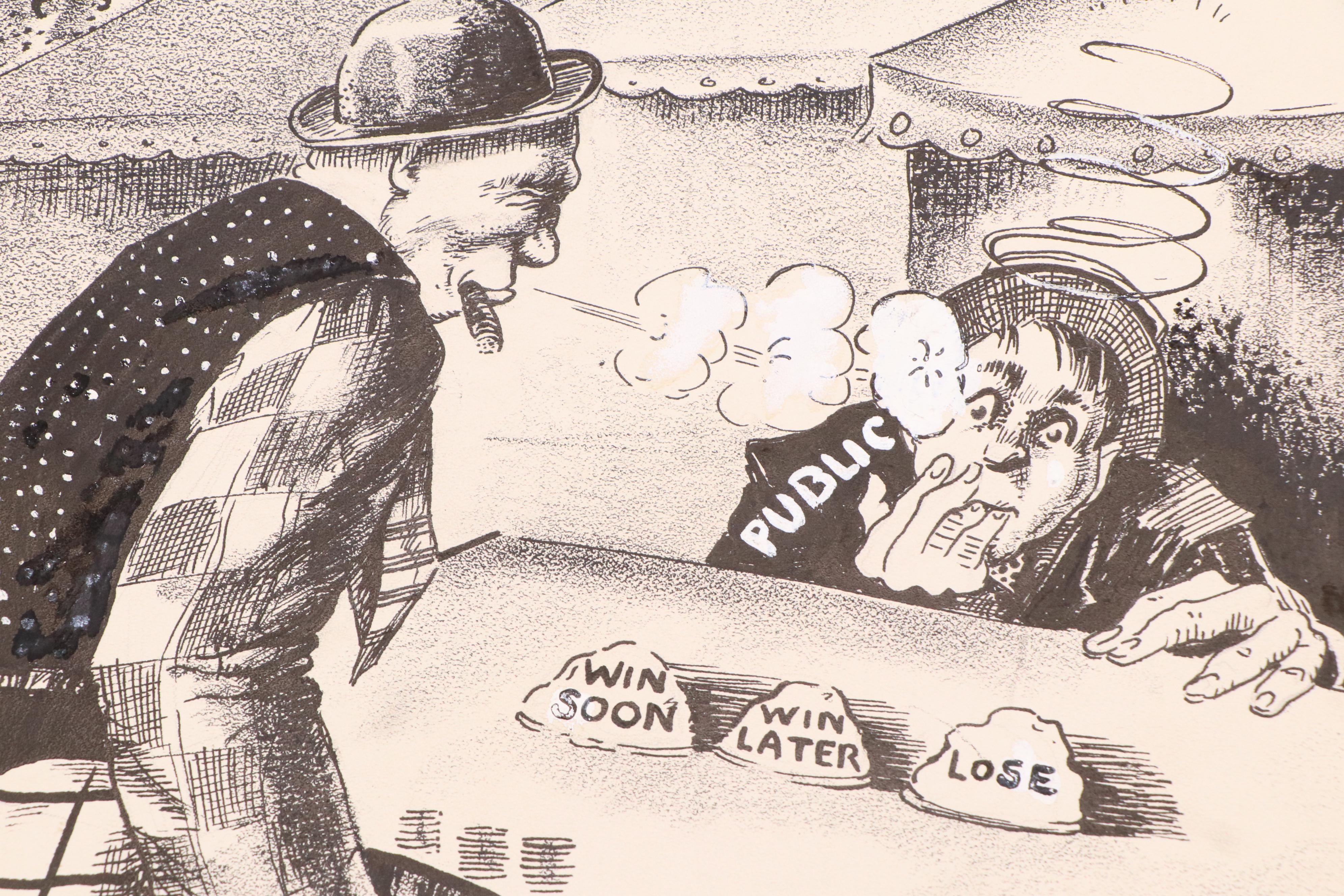 Harvey Shepard Political Propaganda Ink Illustrations, 1940s