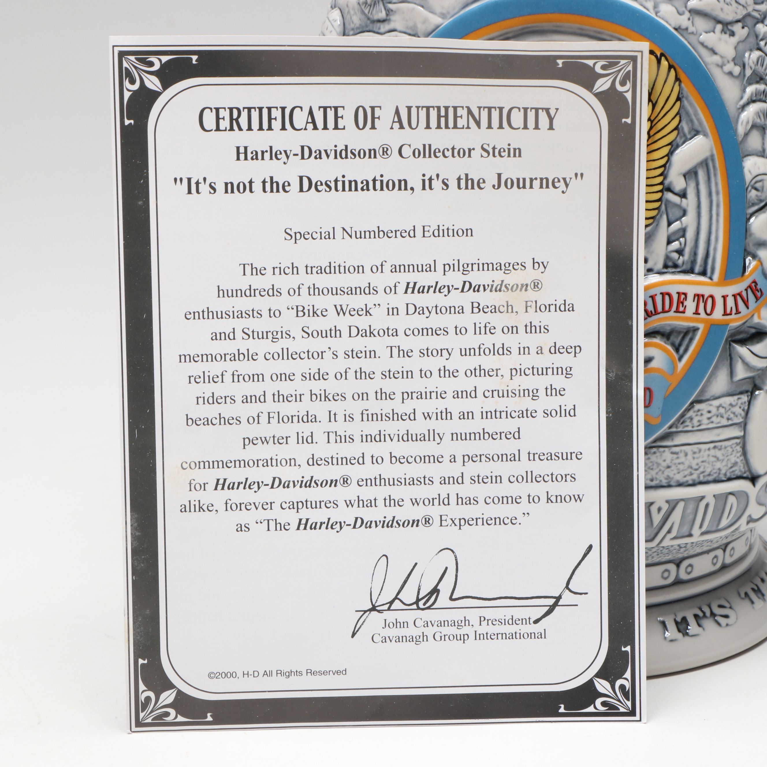 Harley-Davidson Ceramic Collectors Stein