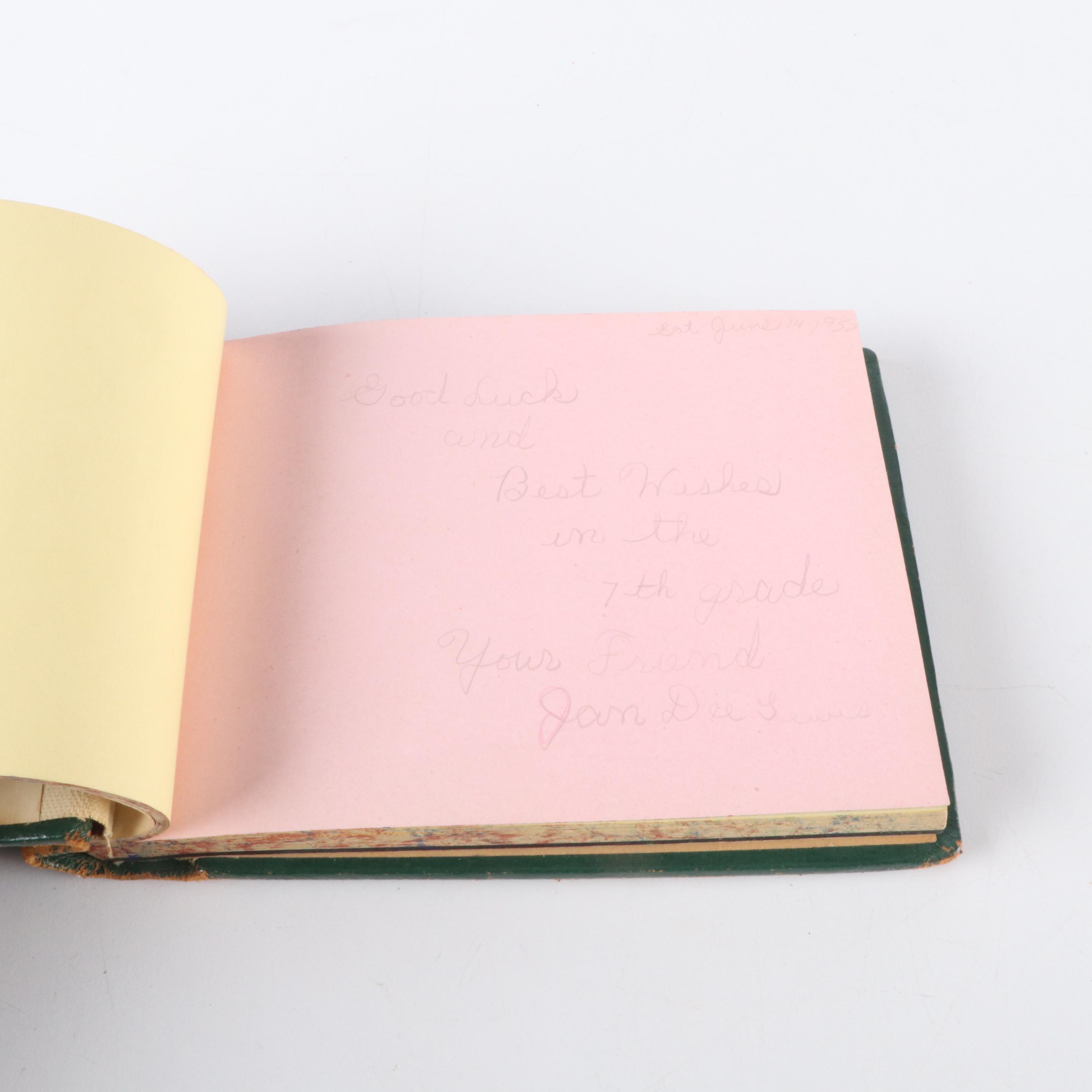 Middle School Autograph Book, Nora Ephron & Early Celebrity Signatures, 1950s