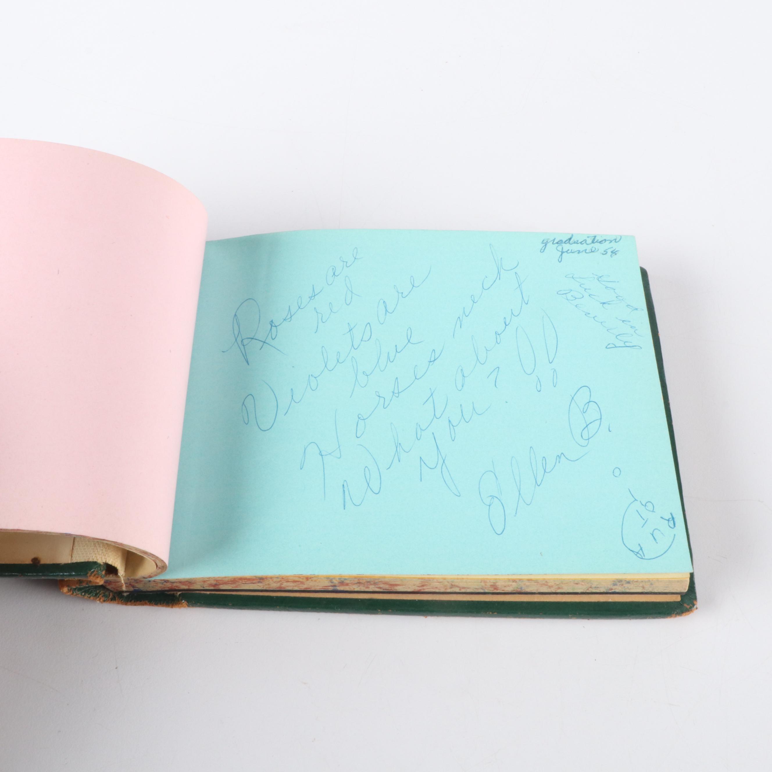 Middle School Autograph Book, Nora Ephron & Early Celebrity Signatures, 1950s