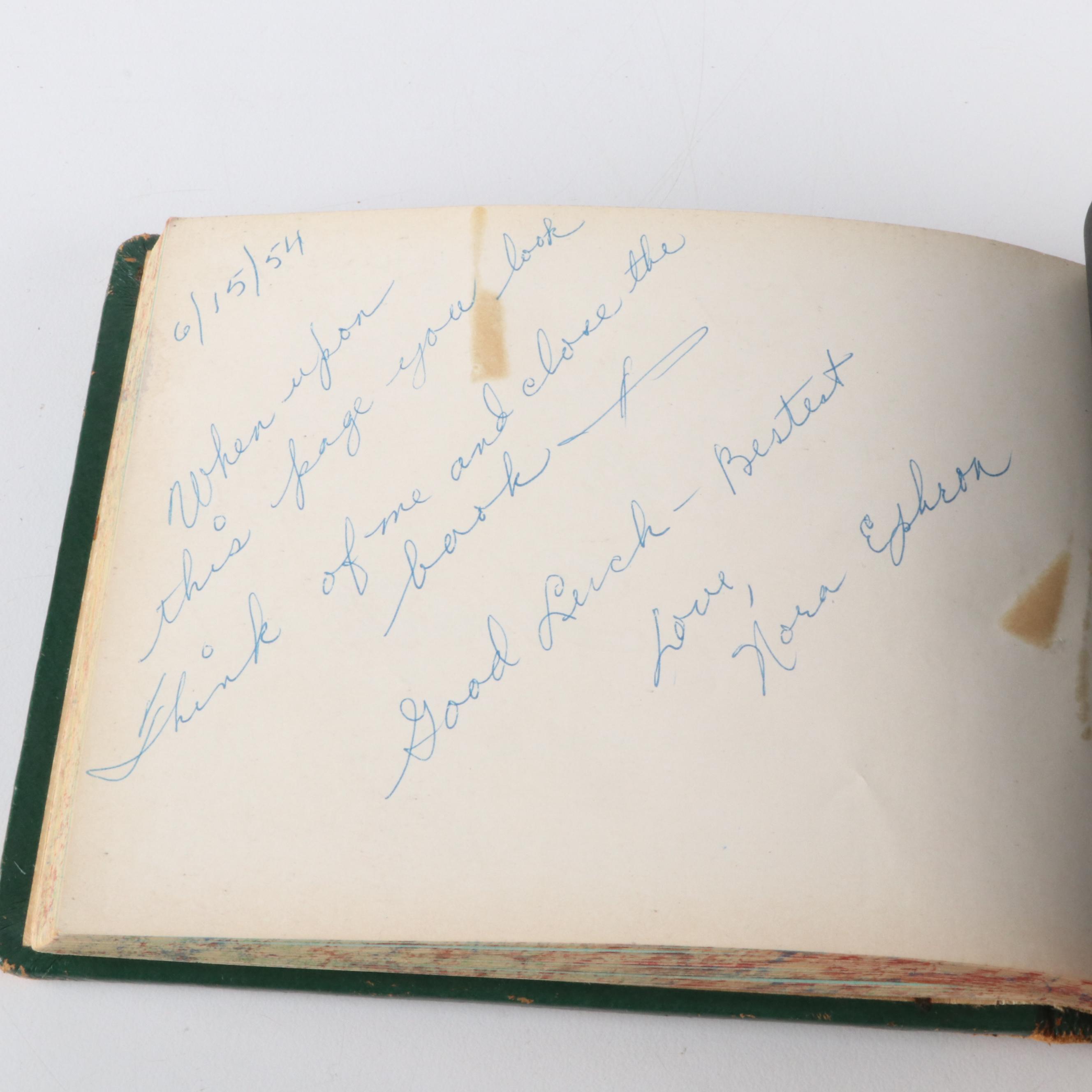 Middle School Autograph Book, Nora Ephron & Early Celebrity Signatures, 1950s