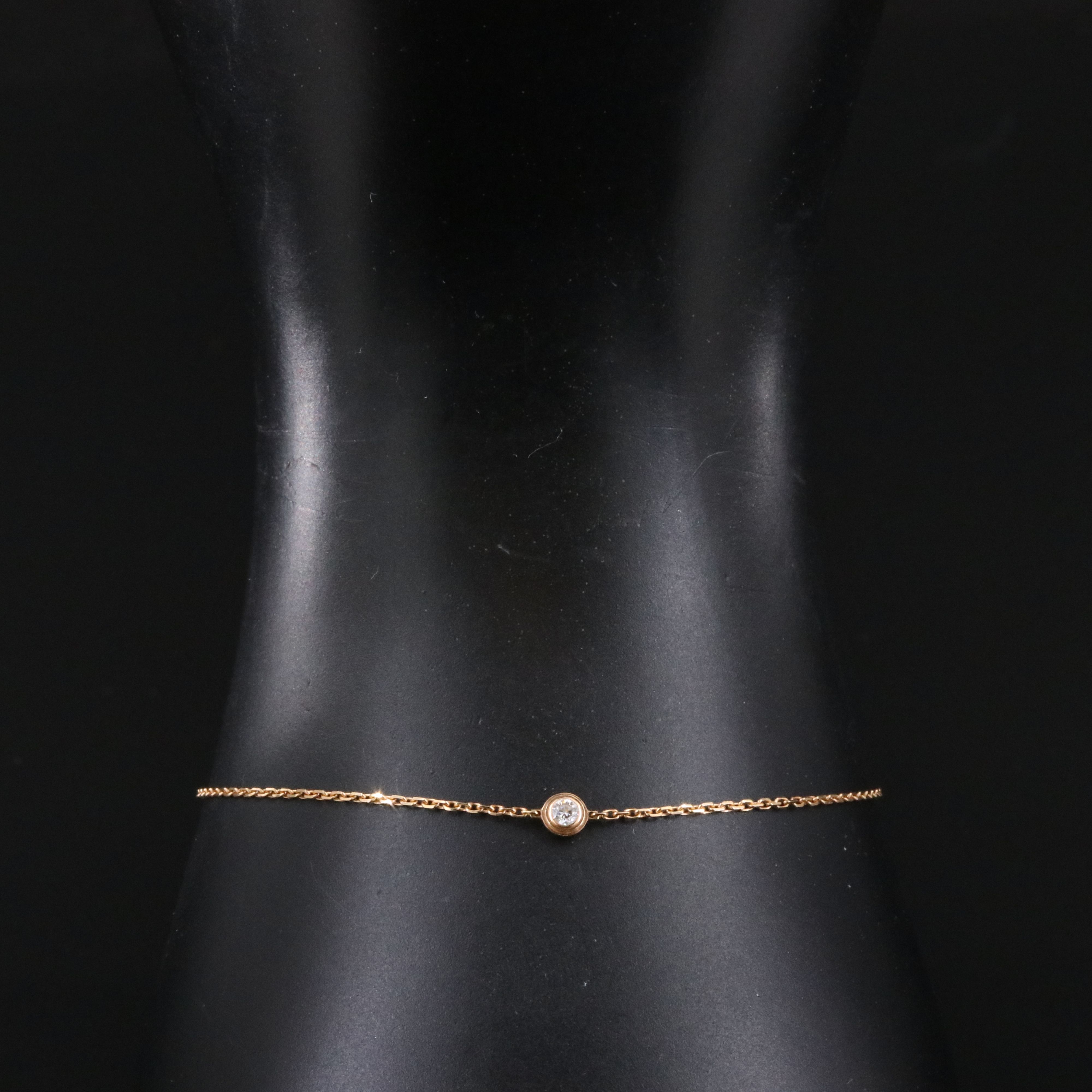 Cartier D'Amour 18K Rose Gold and Diamond Solitaire Bracelet with COA