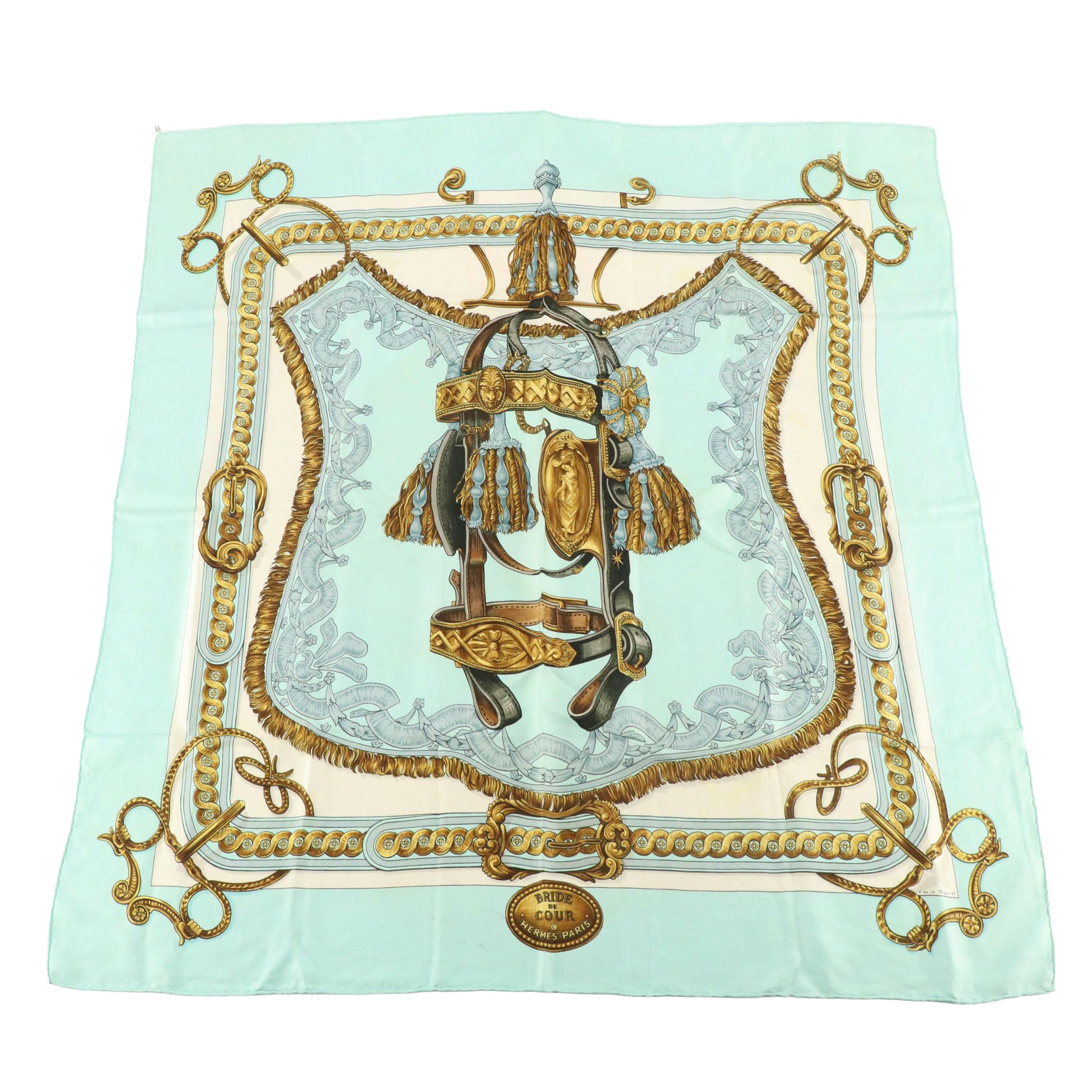 Hermès Early Issue "Bride de Cour" Silk Twill Scarf 90