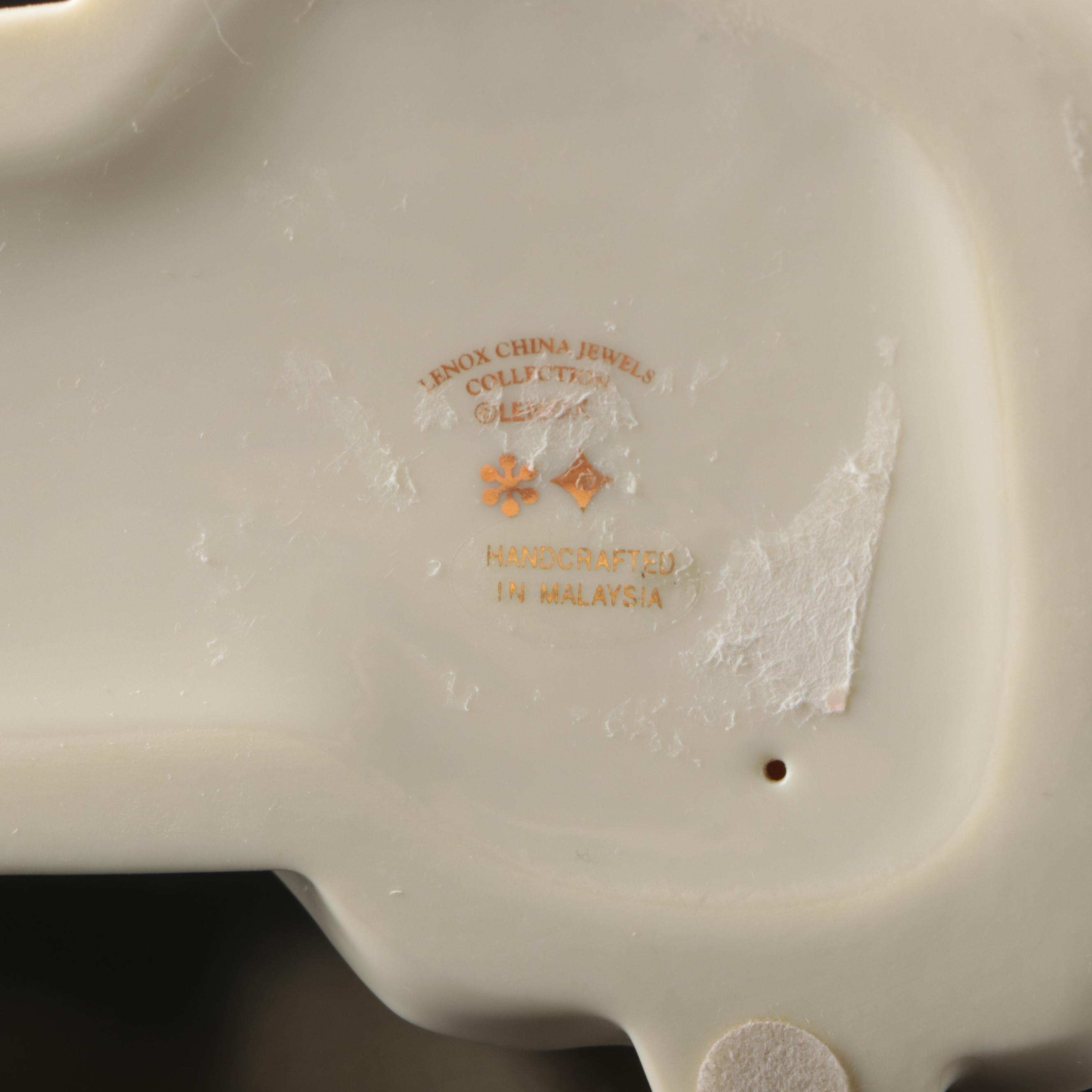 Lenox China Jewels Collection "Angel" Clock with "Toys From Santa" Figurine