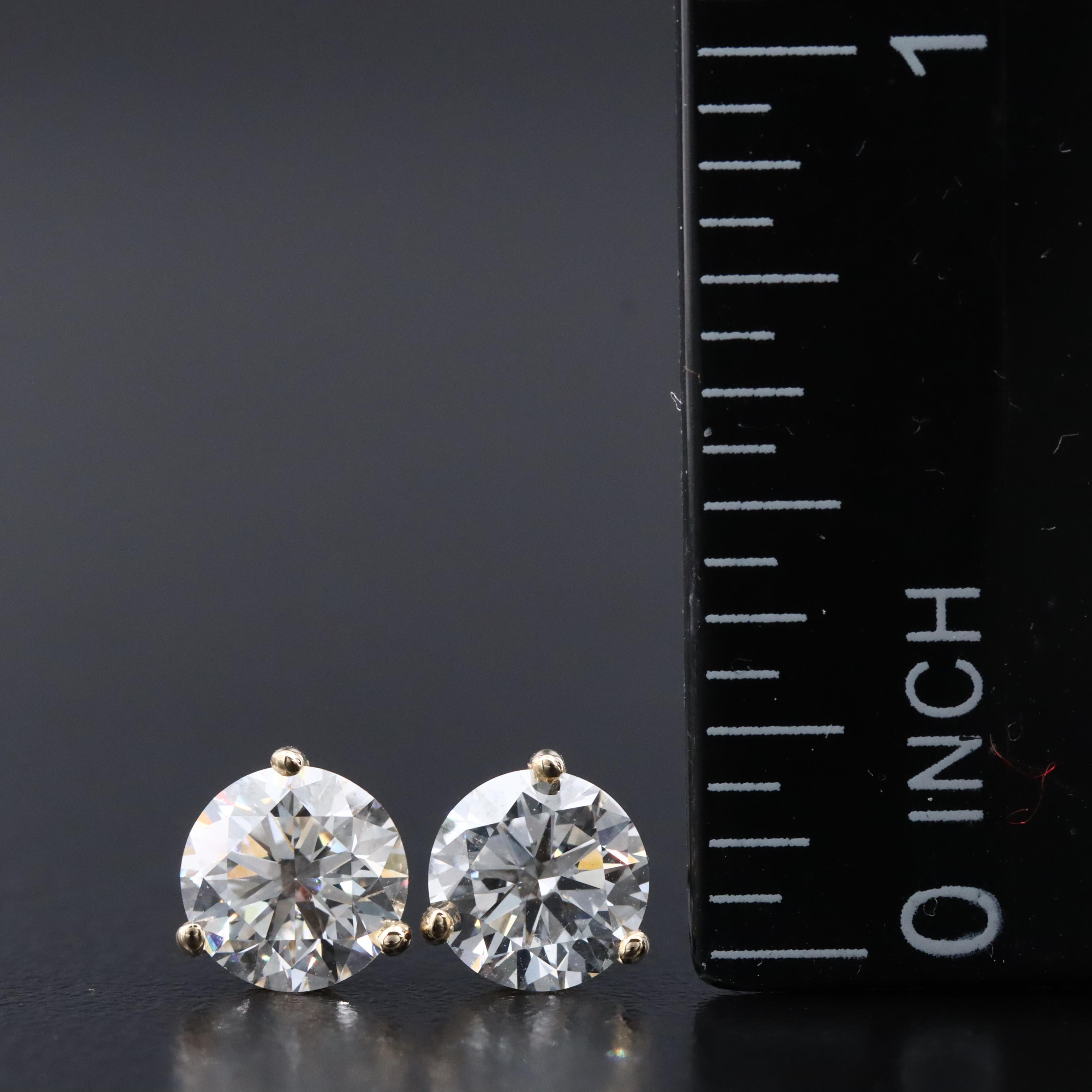 18K 2.00 CTW Lab Grown Diamond Martini Stud Earrings