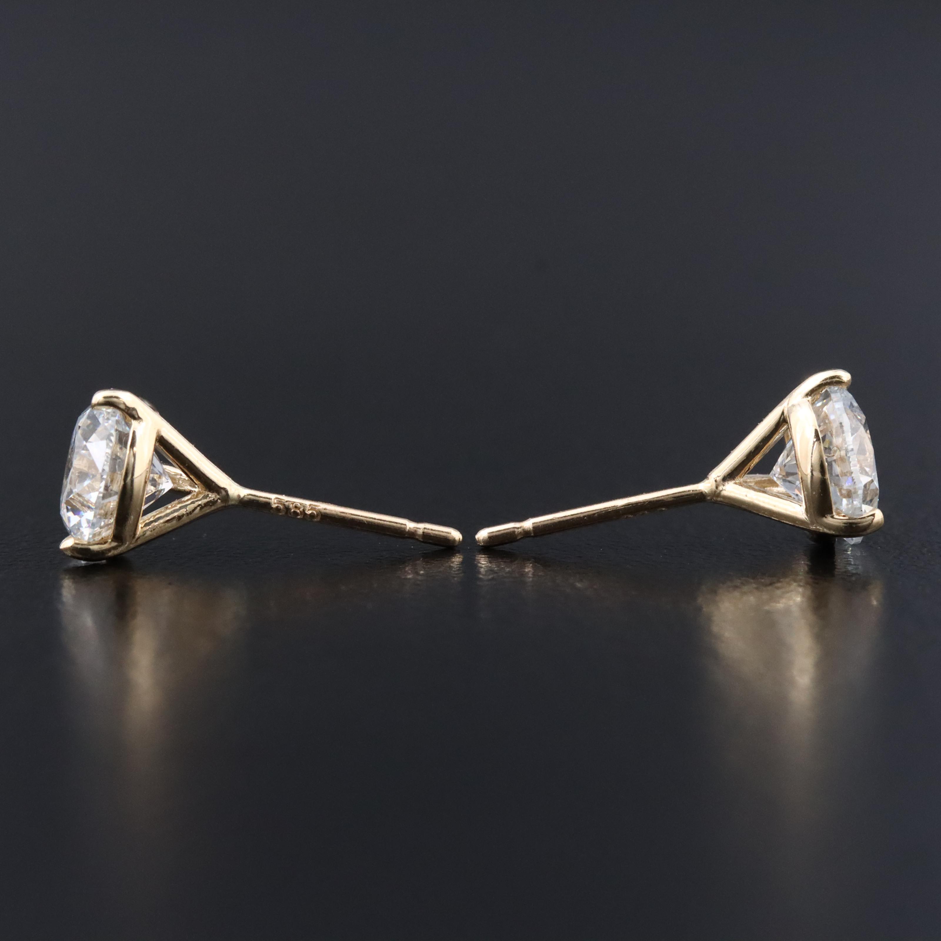 18K 2.00 CTW Lab Grown Diamond Martini Stud Earrings