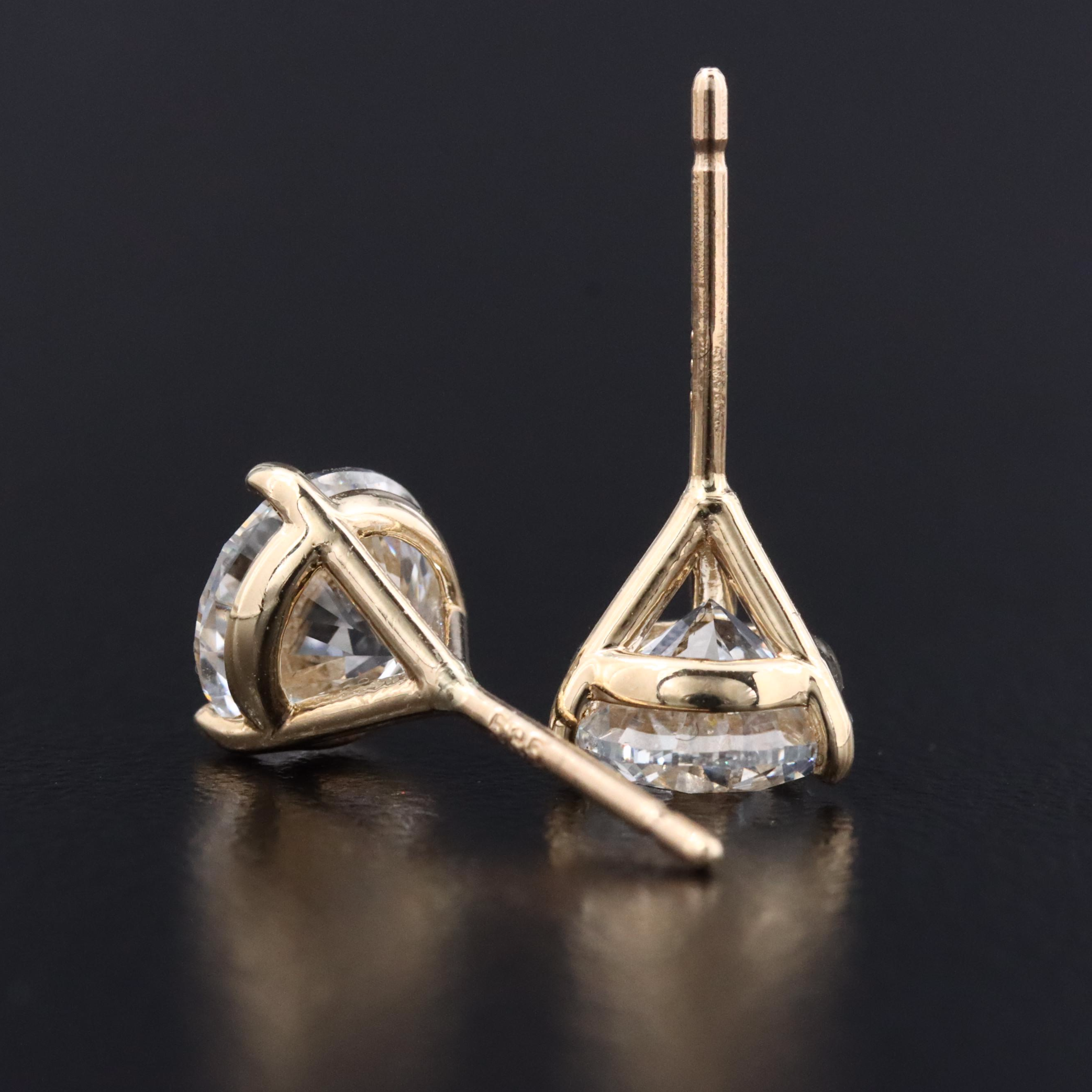 18K 2.00 CTW Lab Grown Diamond Martini Stud Earrings