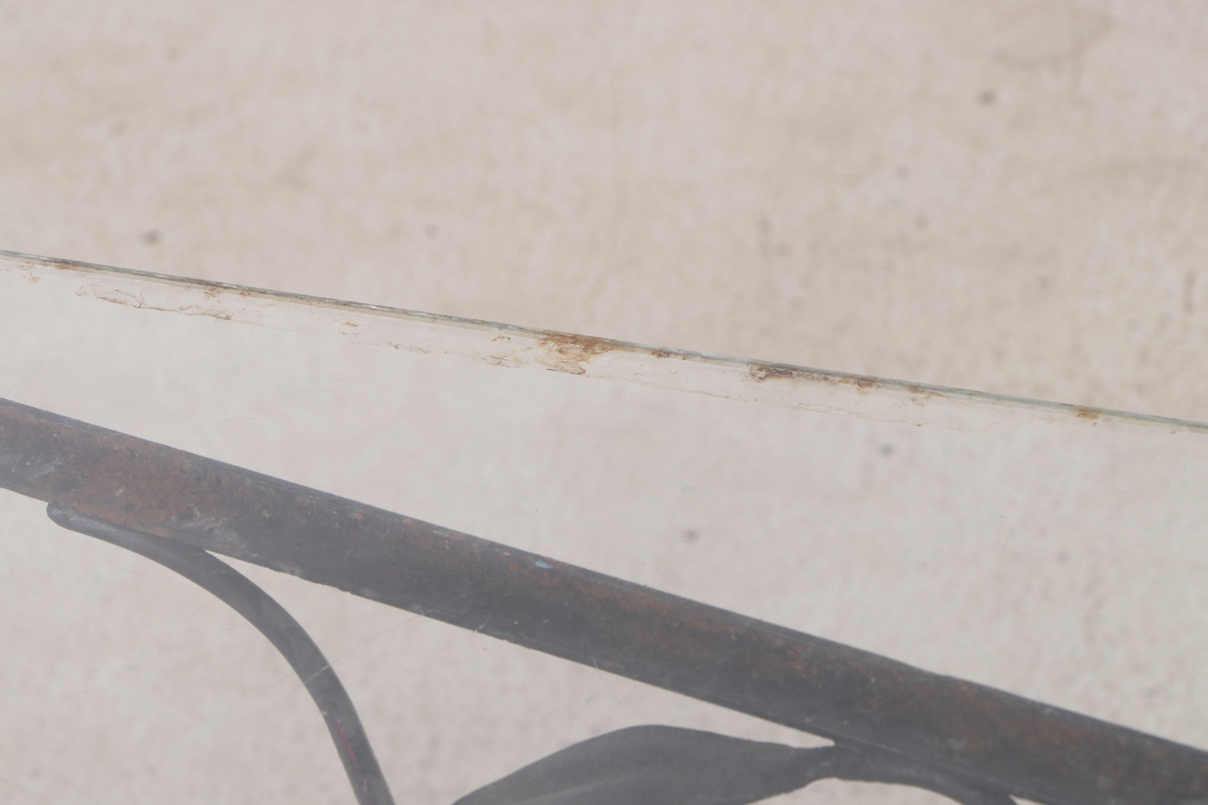 Wrought Iron Patio Dining Table with Four Chairs, Woodard Attributed, Vintage