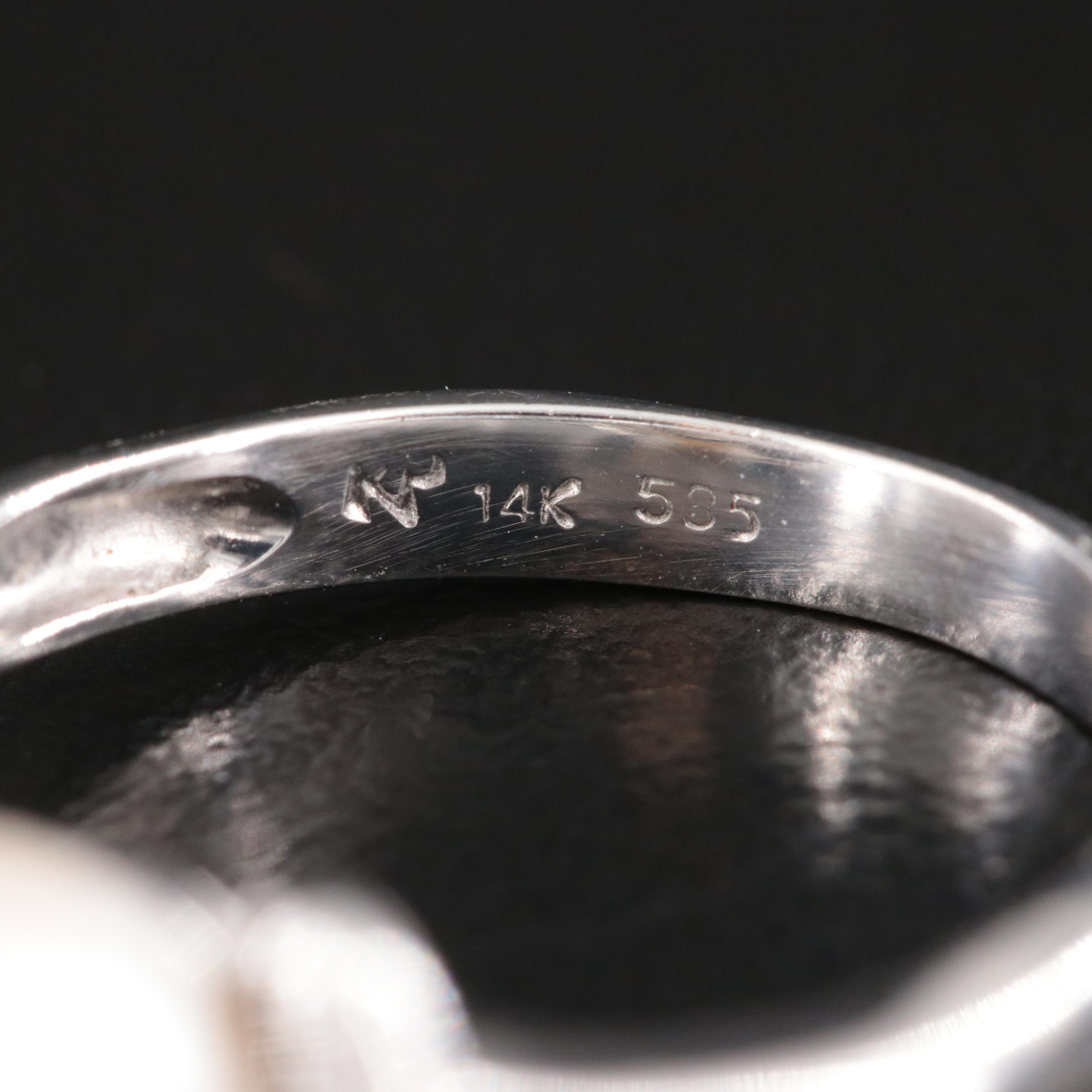 14K Pearl and Diamond Ring