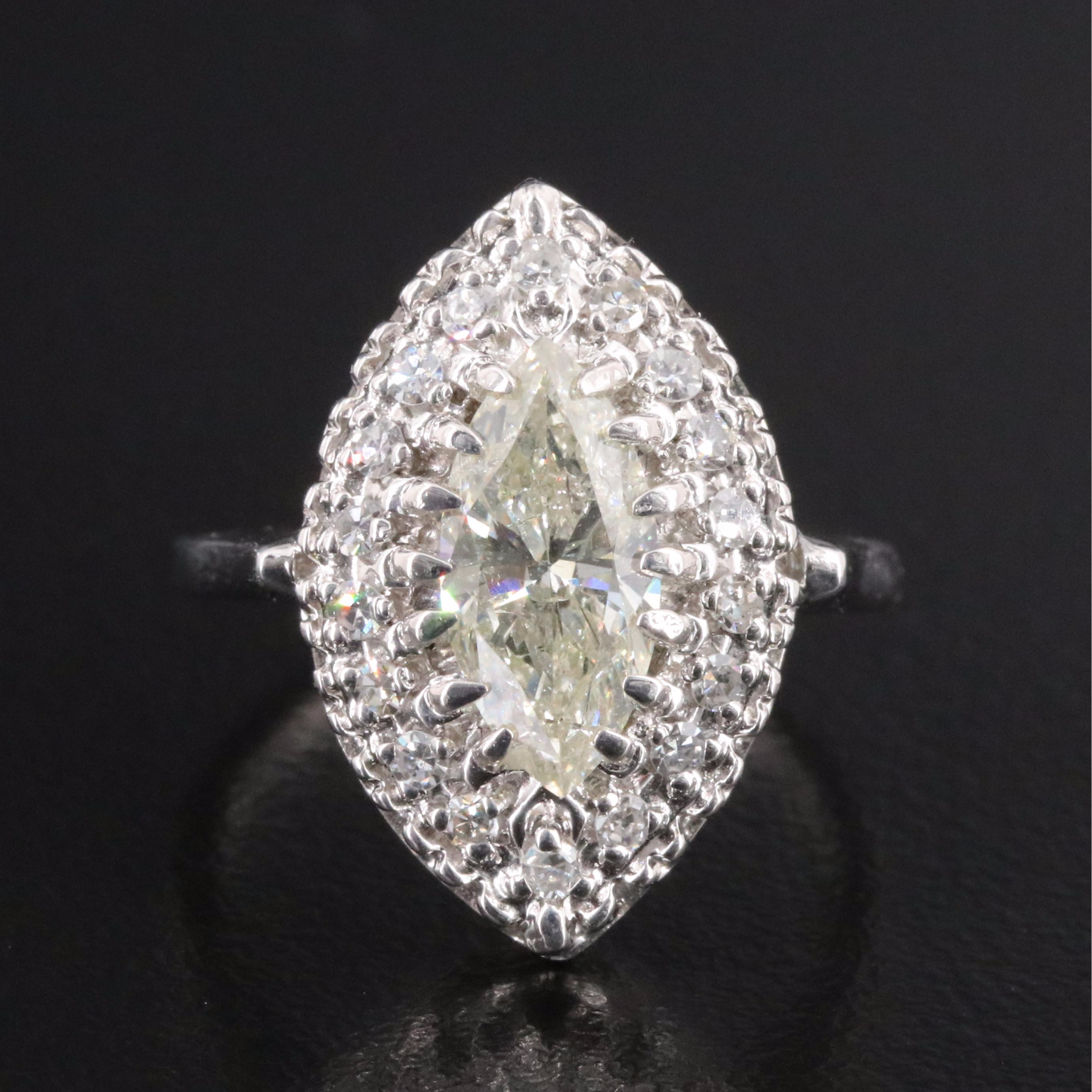 14K 1.73 CTW Diamond Navette Ring