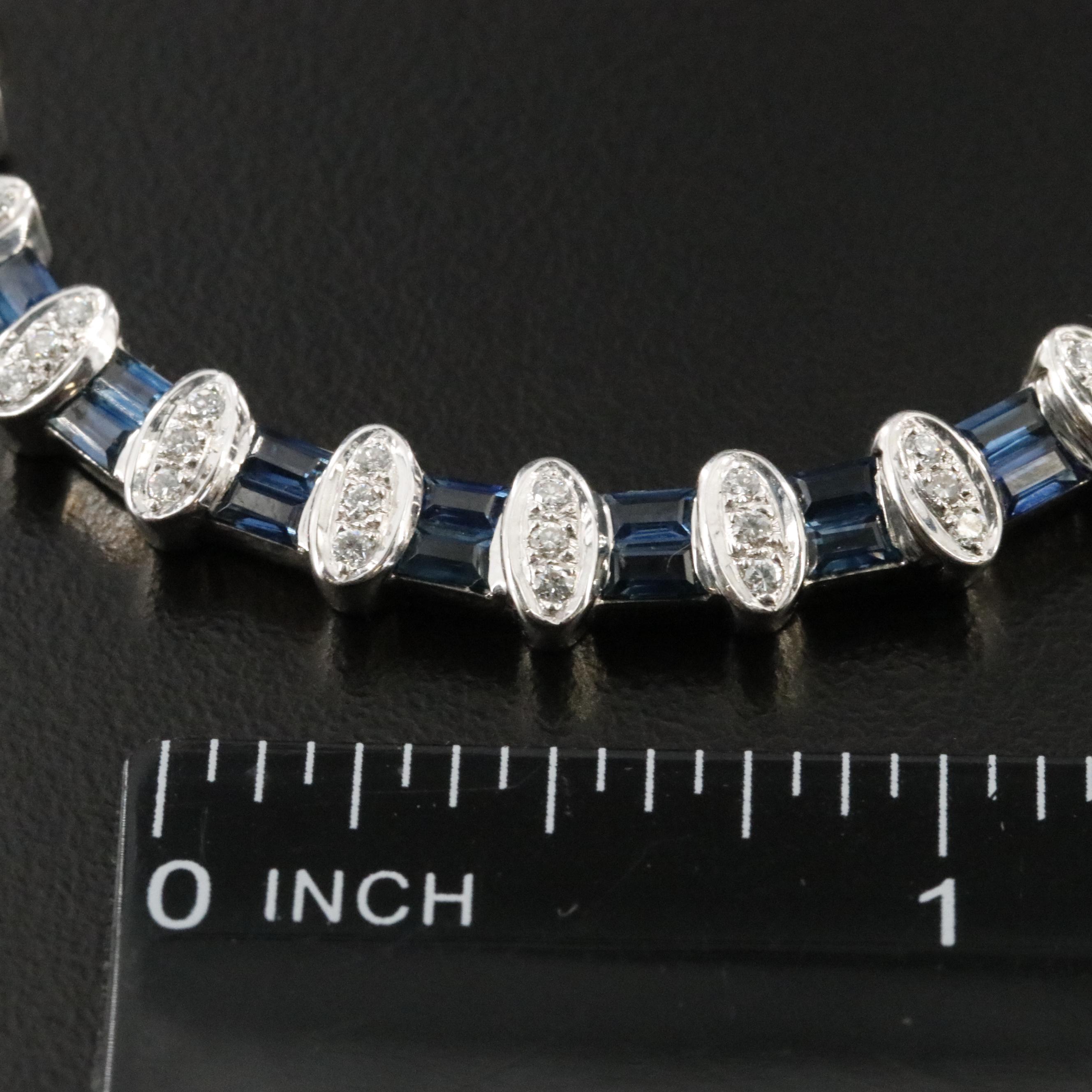 18K 1.07 CTW Diamond and Sapphire Collar Necklace
