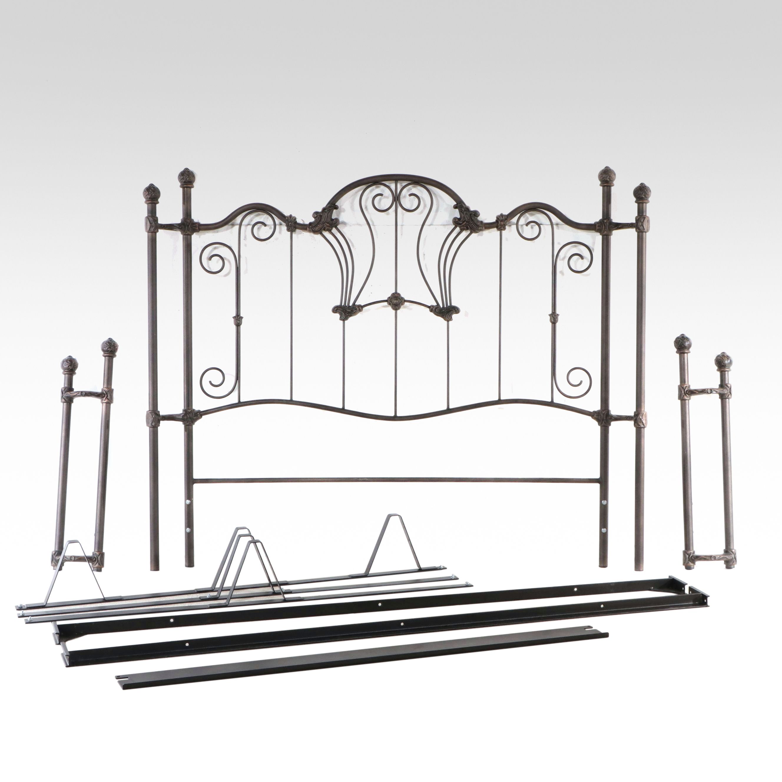 Victorian Style Wrought Metal Queen Size Bed Frame