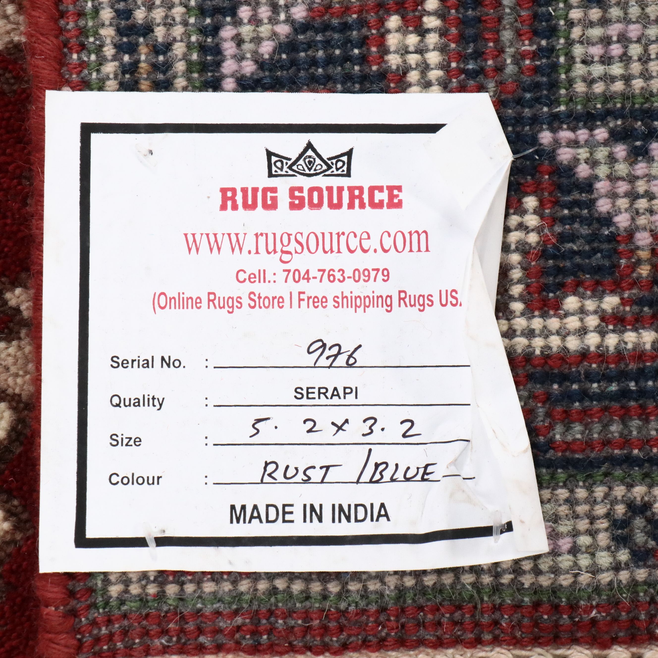 3' x 5'3 Hand-Knotted Indo-Persian Heriz Area Rug