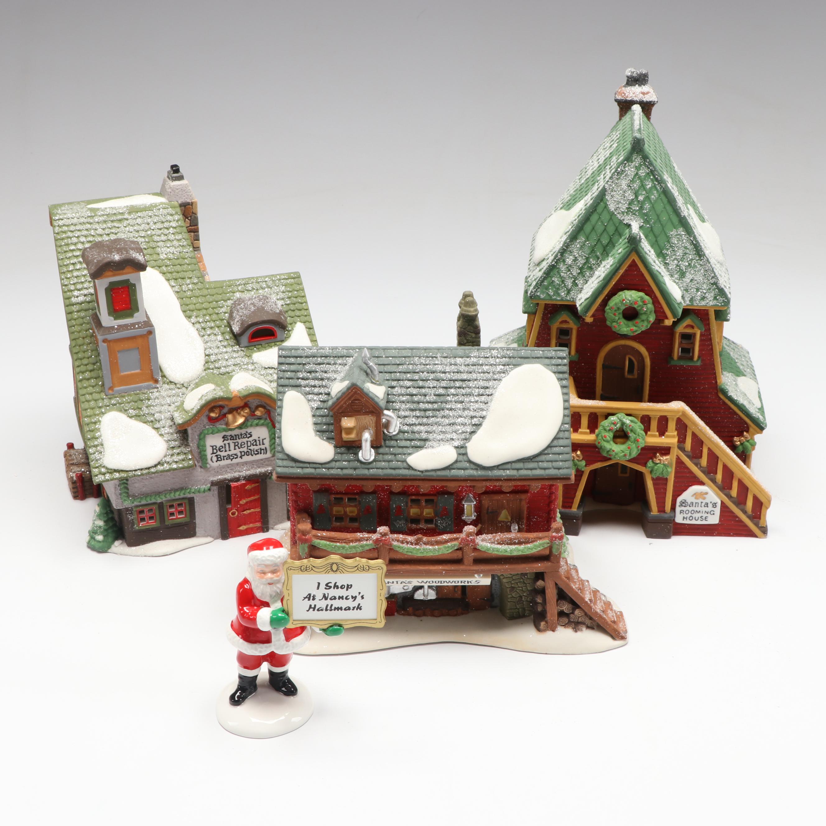 Department 56 &quot;Santa&#39;s Rooming House&quot; with More North Pole Series Sets