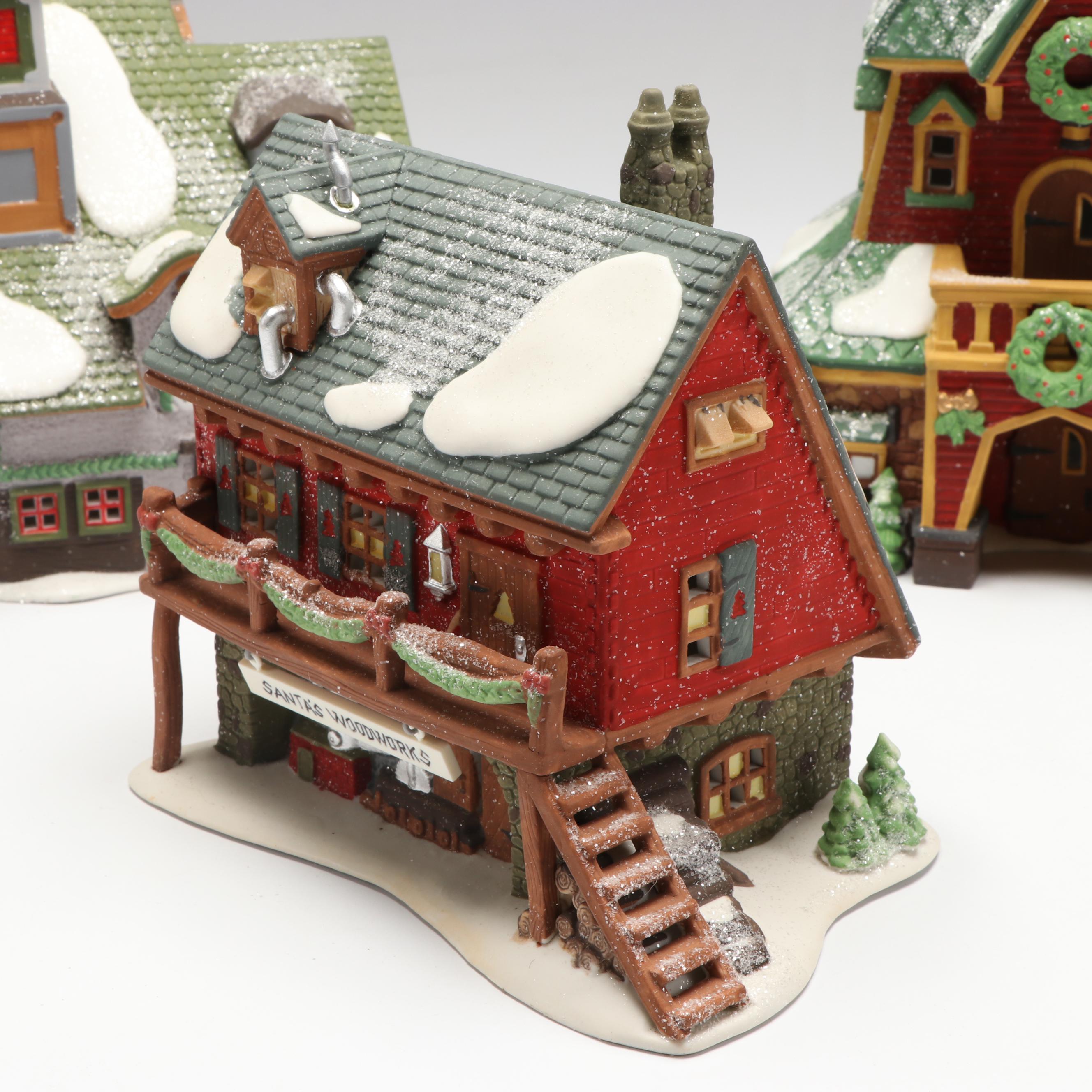 Department 56 "Santa's Rooming House" with More North Pole Series Sets