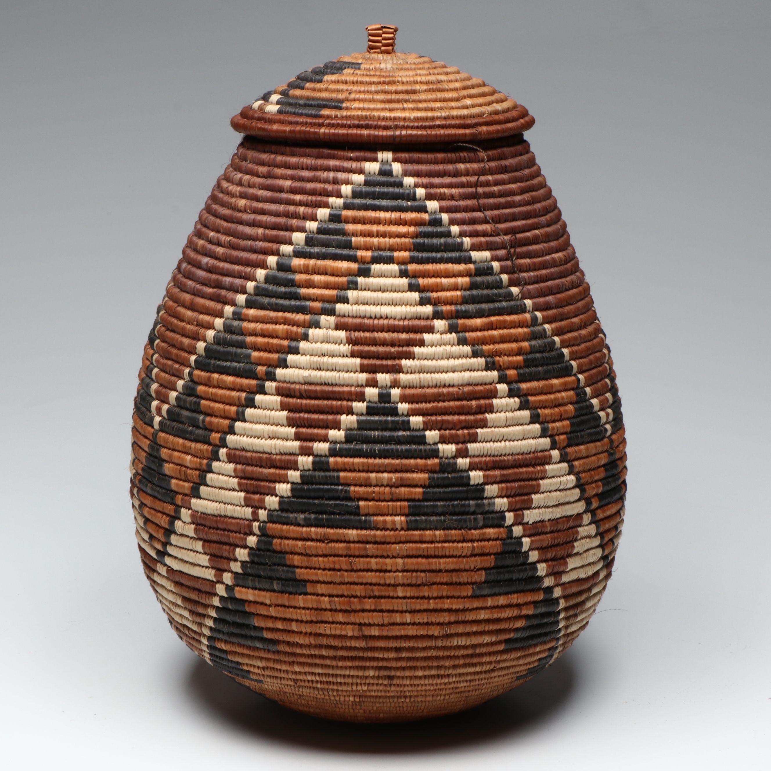 Thobile Hlabisa South African Zulu Ilala Palm Lidded Basket