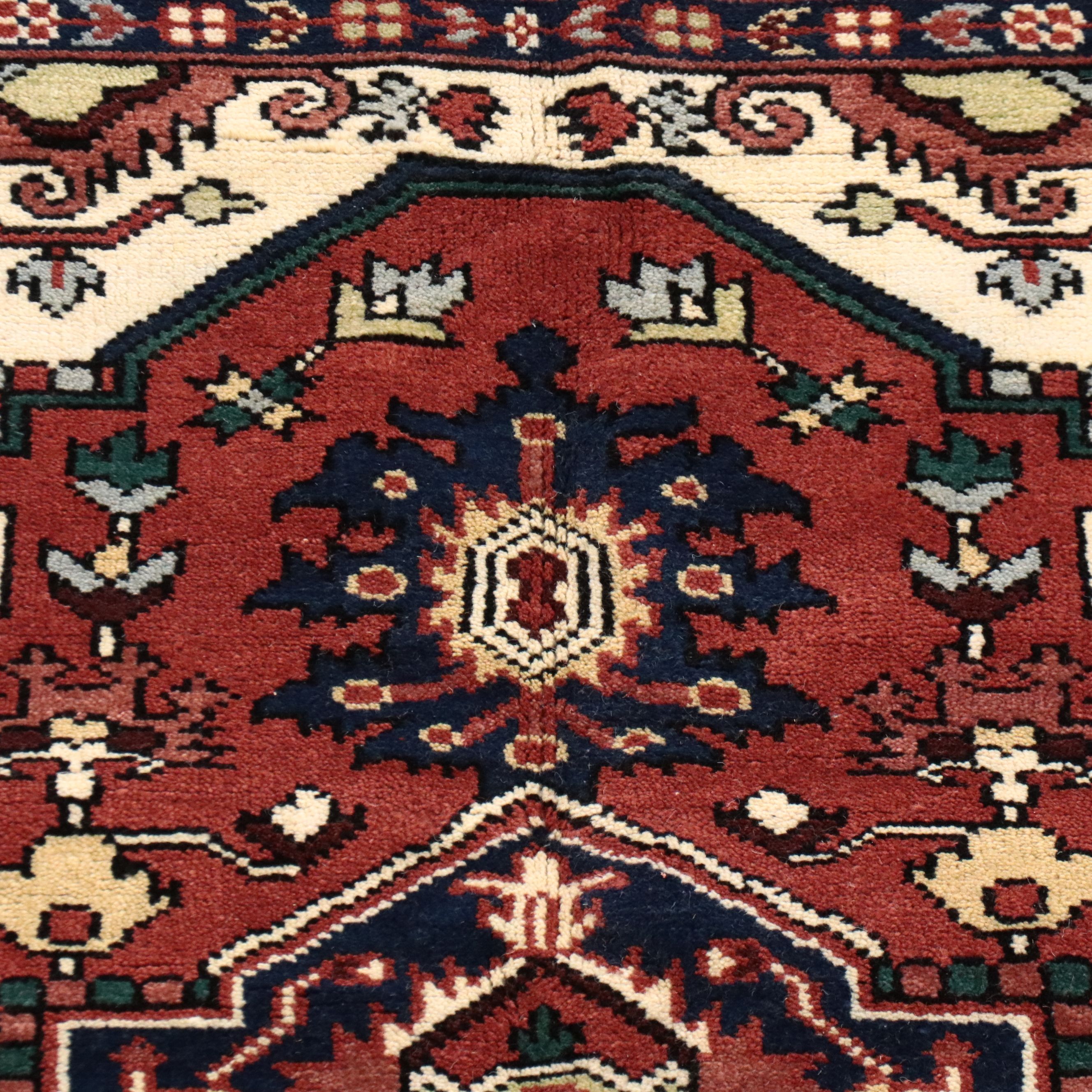 7'10 x 10' Hand-Knotted Indo-Persian Heriz Area Rug