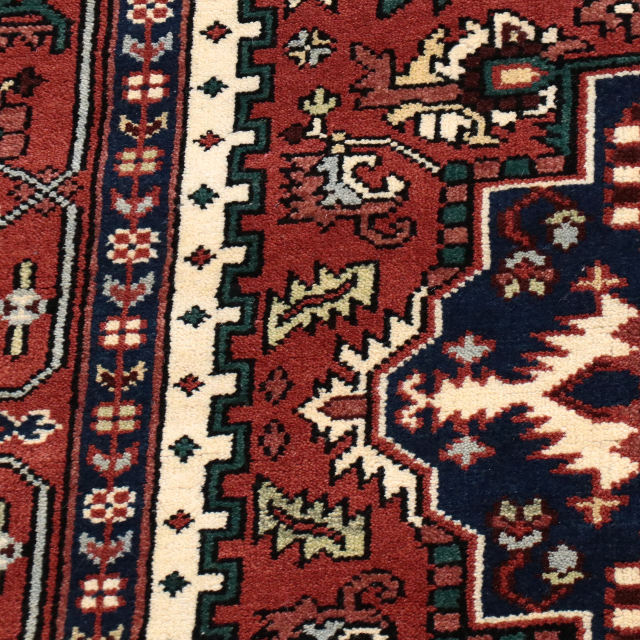 7'10 x 10' Hand-Knotted Indo-Persian Heriz Area Rug