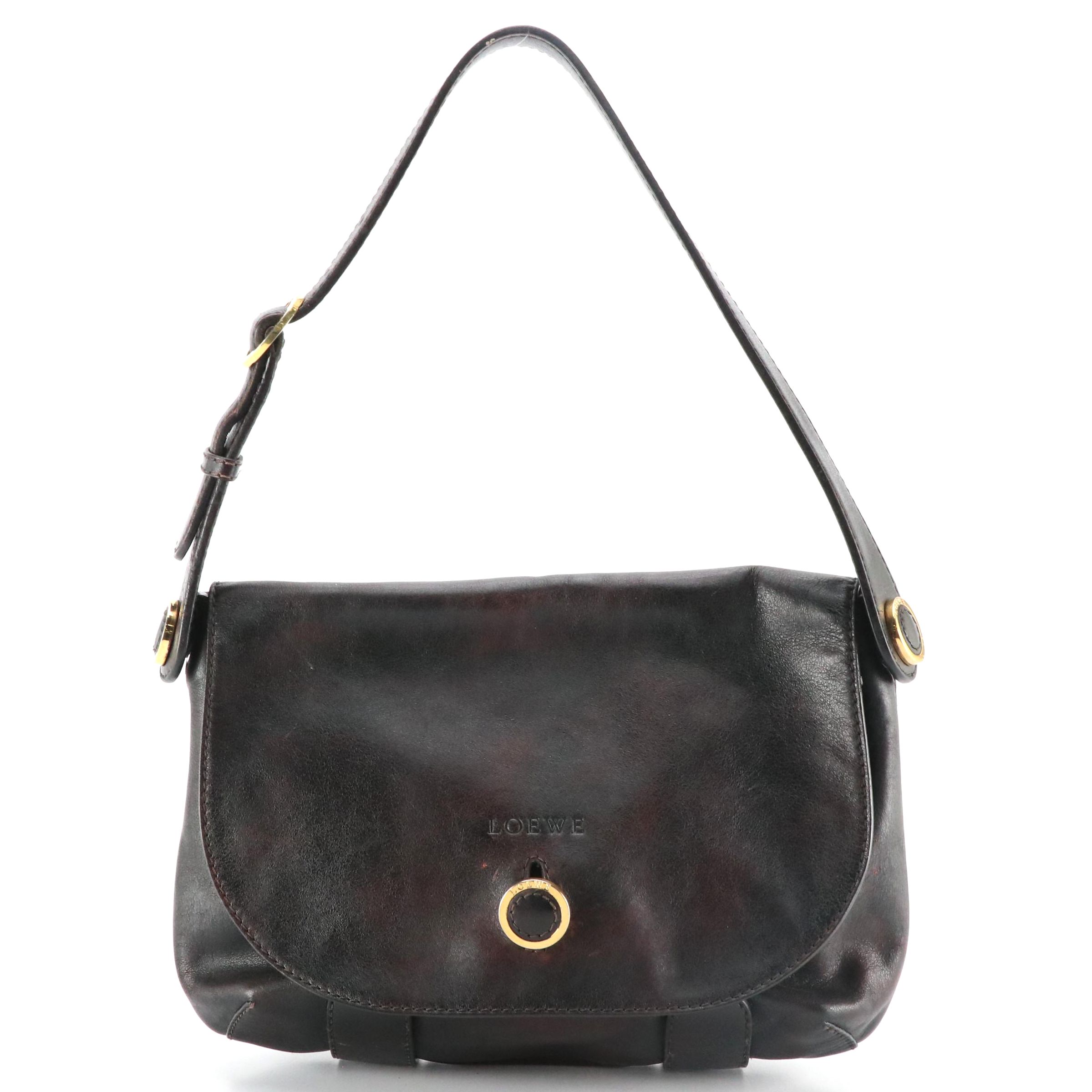 Loewe Leather Front-Flap Messenger Shoulder Bag