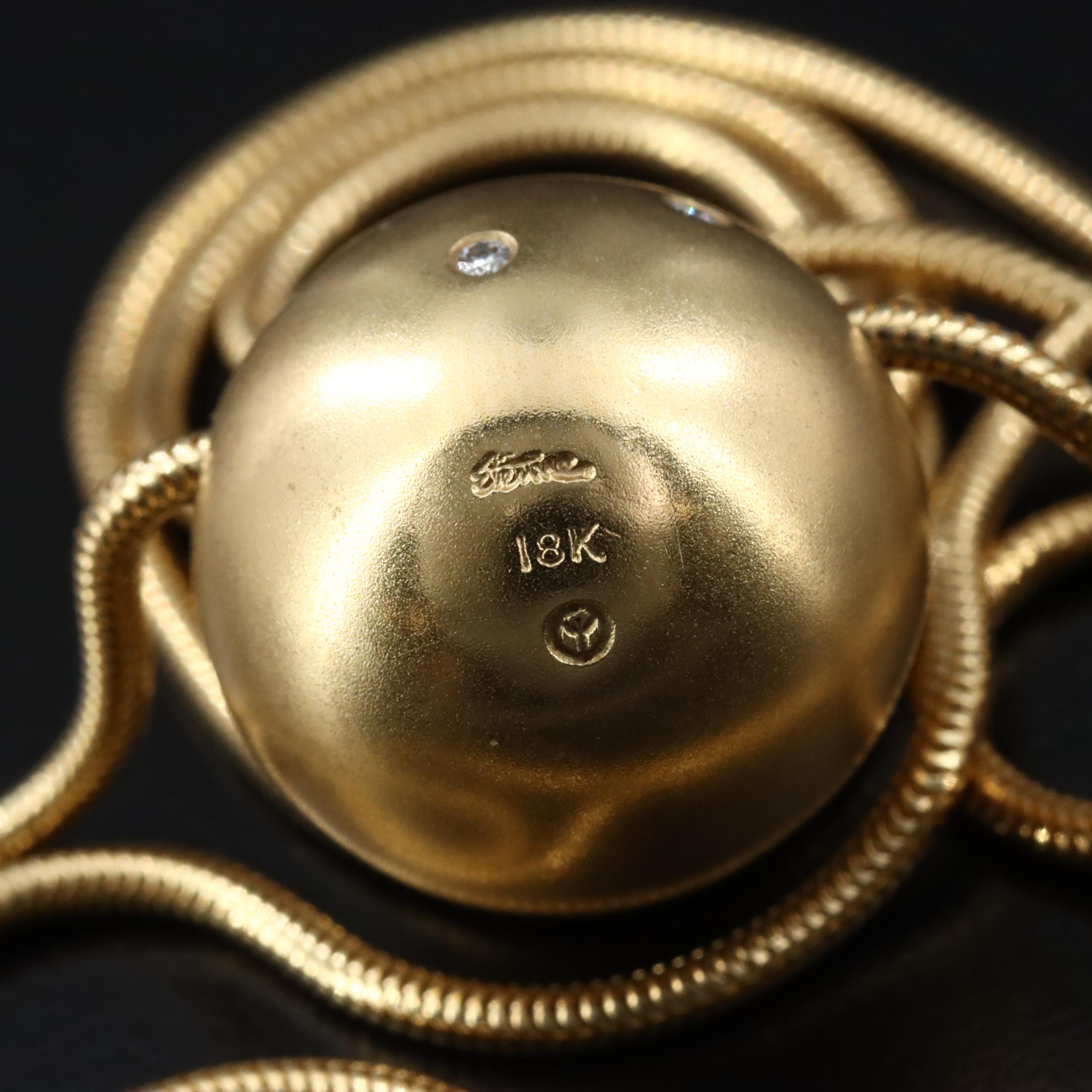 Etienne Perret 18K 0.64 CTW Diamond Ball Pendant Necklace