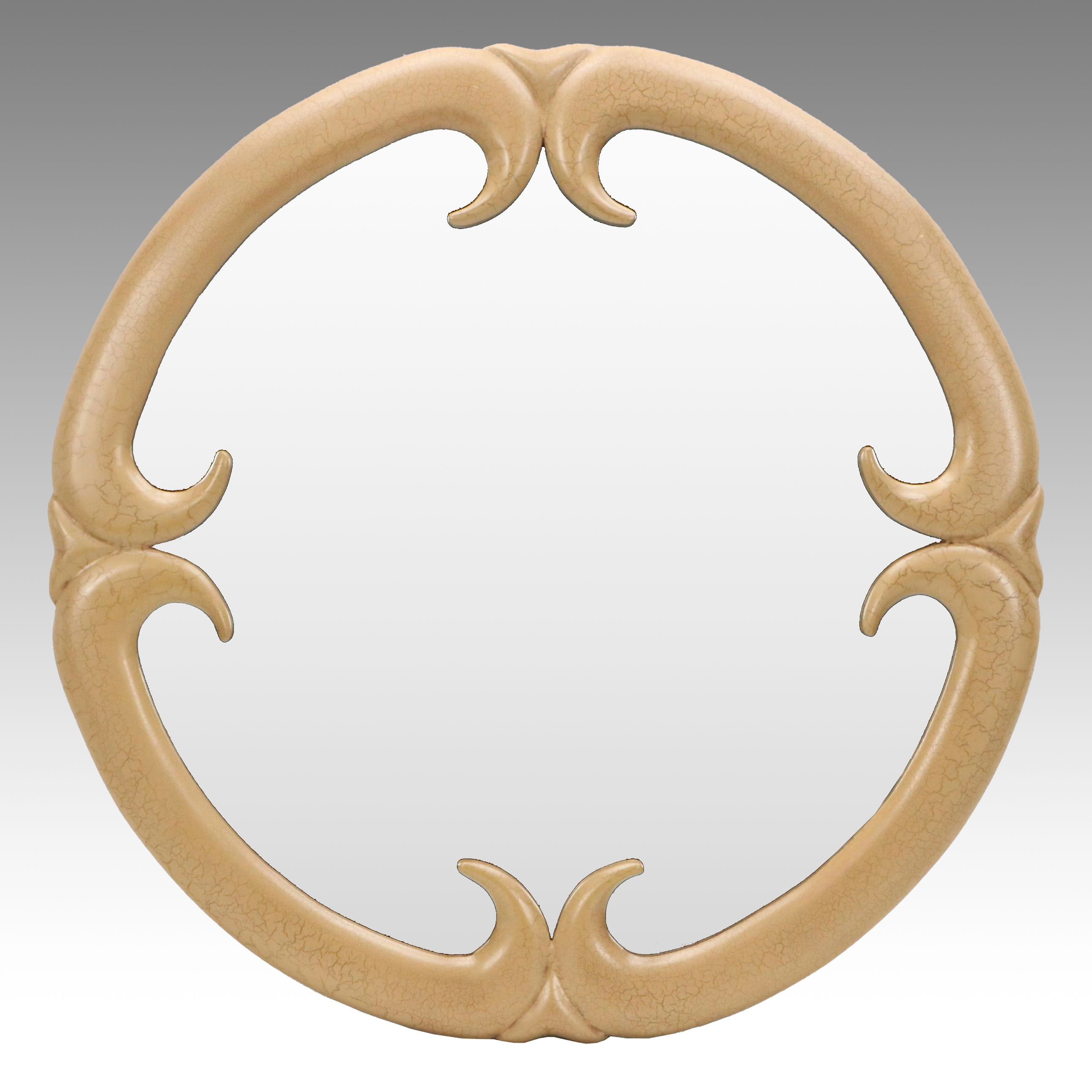 Alessandro for Baker Style Wooden Statement Mirror, Circa Late 20th Century