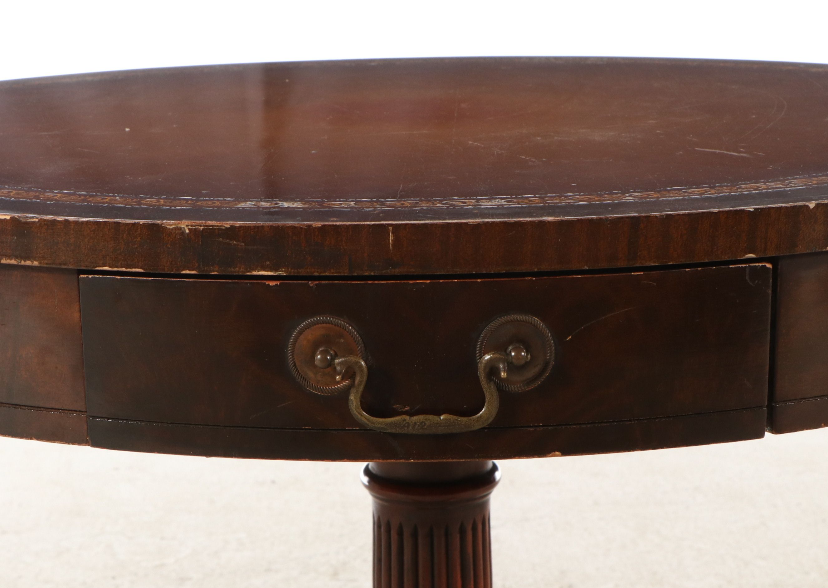 George III Style Mahogany Center Table with Inset Leather Top